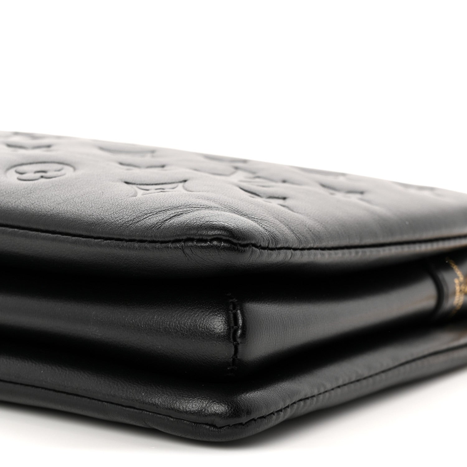 Lambskin Embossed Monogram Coussin PM Black