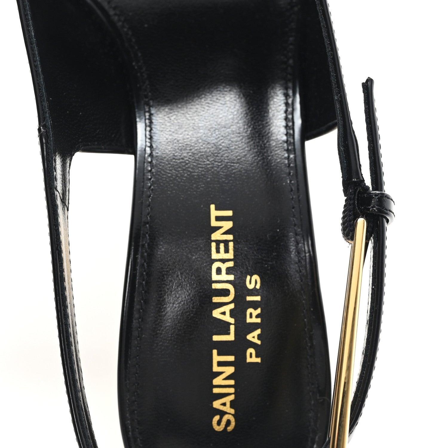 Glazed Calfskin Lee 110 Slingback Pumps 36.5 Black