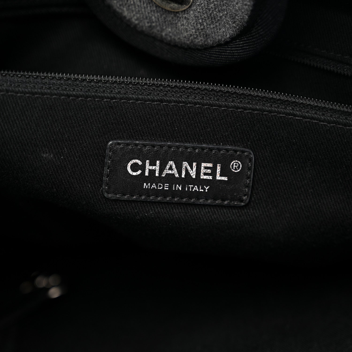 Canvas Sequin Medium Deauville Tote Charcoal