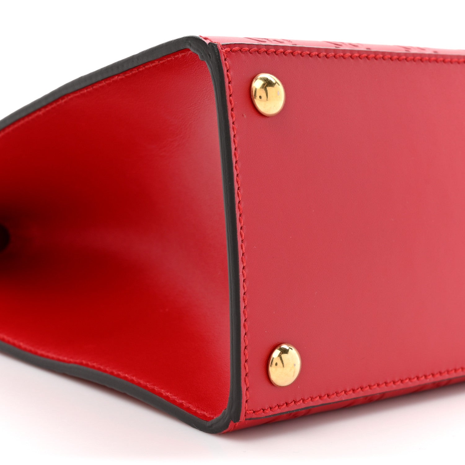 Guccissima Signature Medium Padlock Top Handle Bag Hibiscus Red