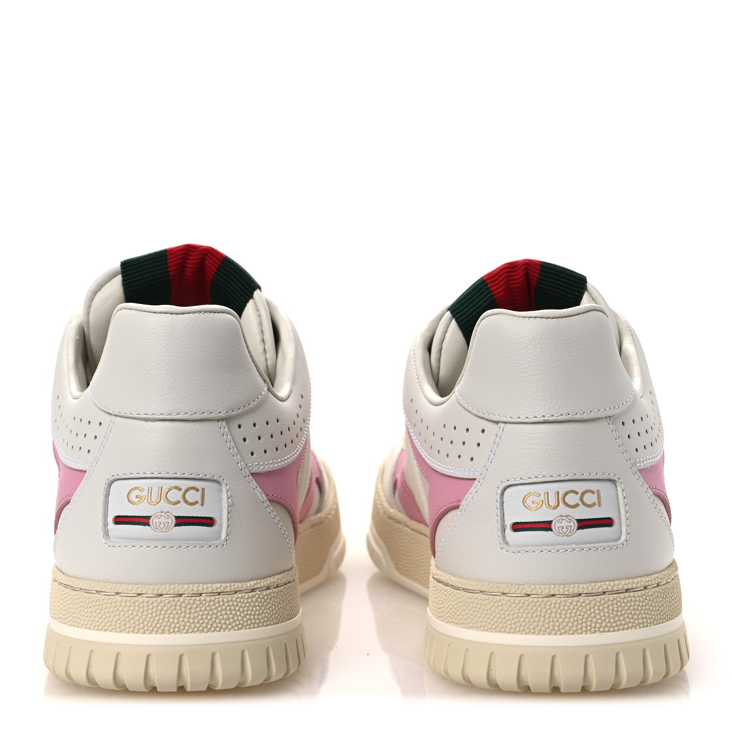 Calfskin Womens Re-Web Sneakers 40 White Pink