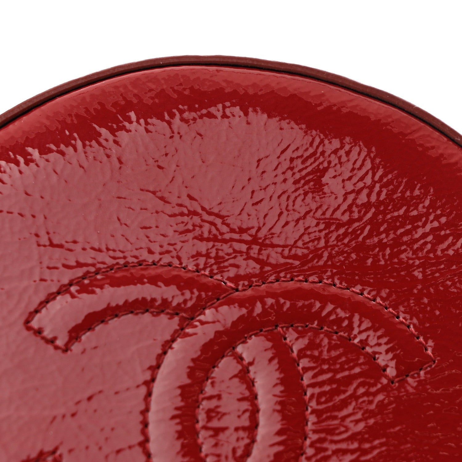 Patent Round As Earth Evening Bag Red