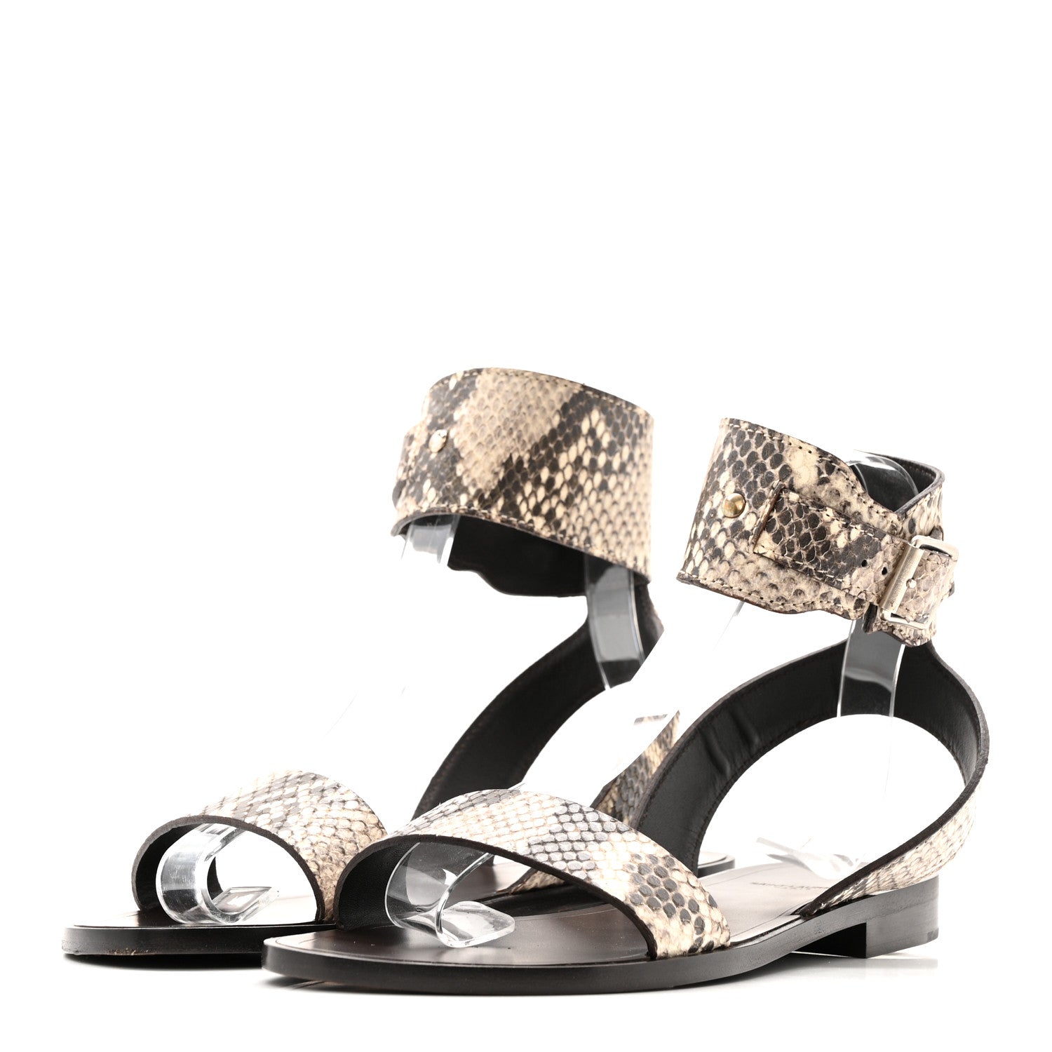 Snakeskin Ankle Strap Sandals 36.5 Roccia