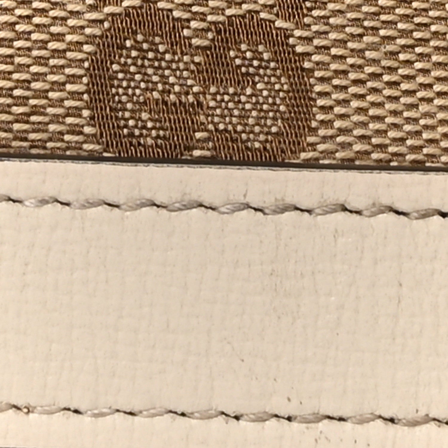 Monogram Textured Calfskin Horsebit 1955 Drawstring Bucket Bag Beige Mystic White