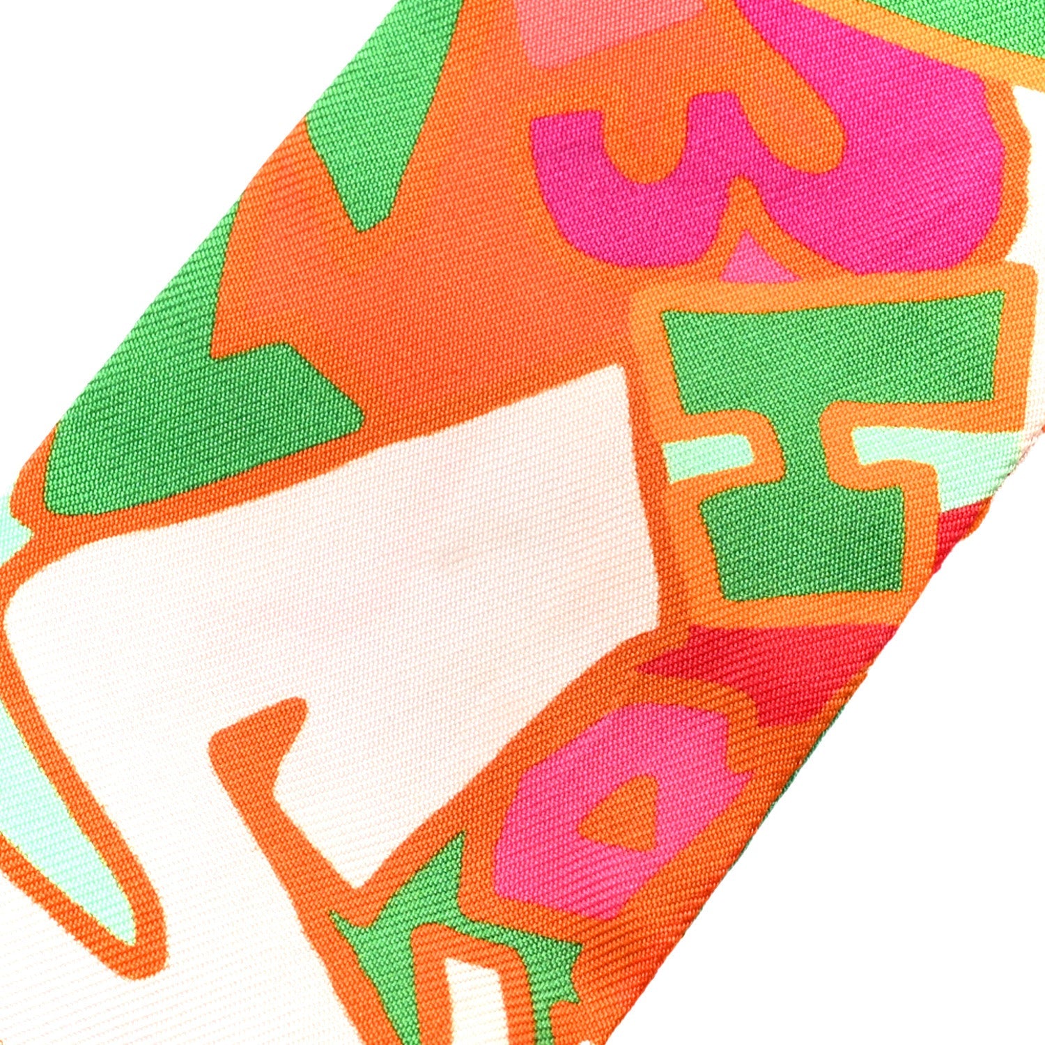 Silk Graff Graffiti Twilly Fuchsia Orange Vert