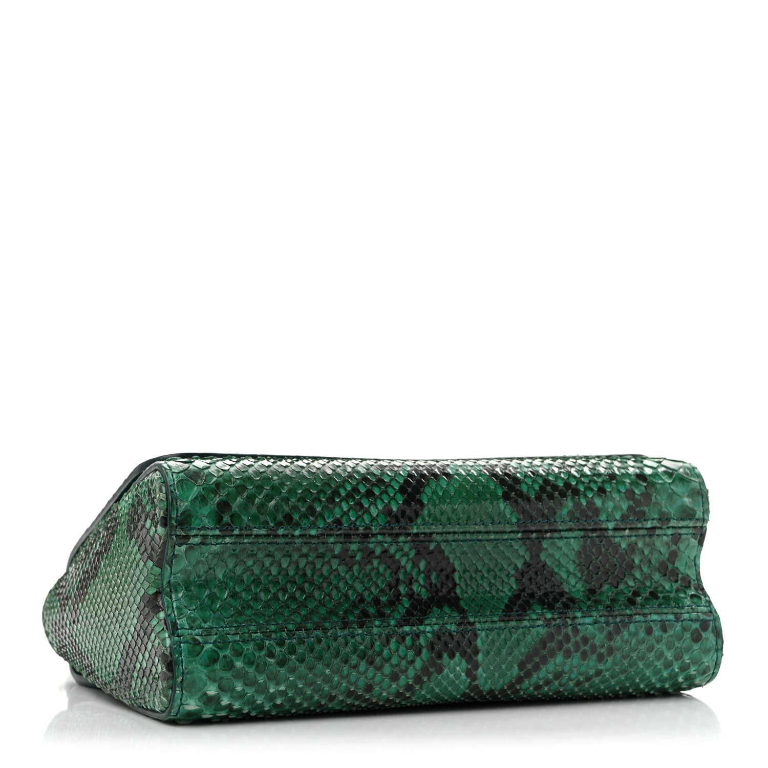 Snakeskin Twist Shoulder Bag MM Green