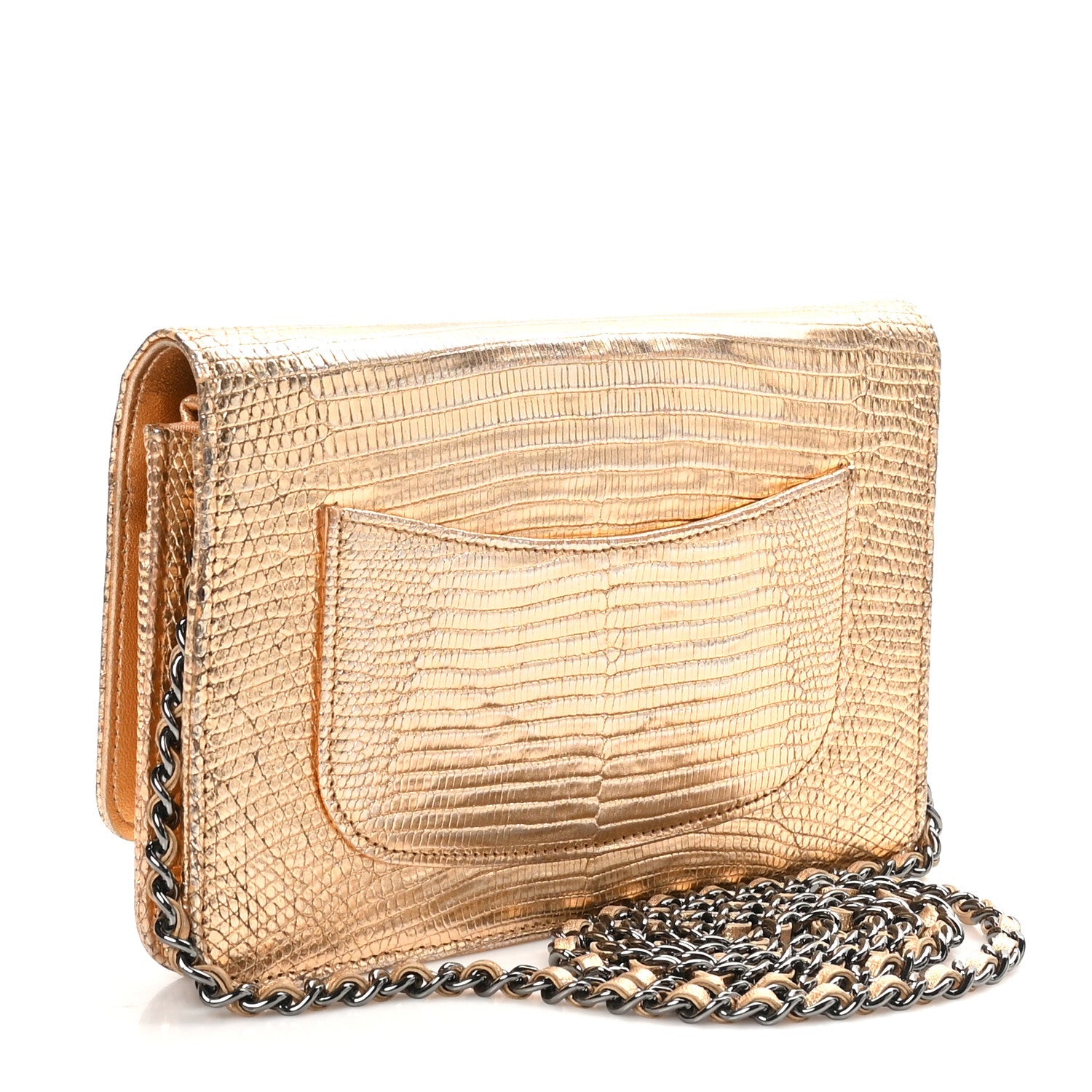 Metallic Lizard Wallet on Chain WOC Gold