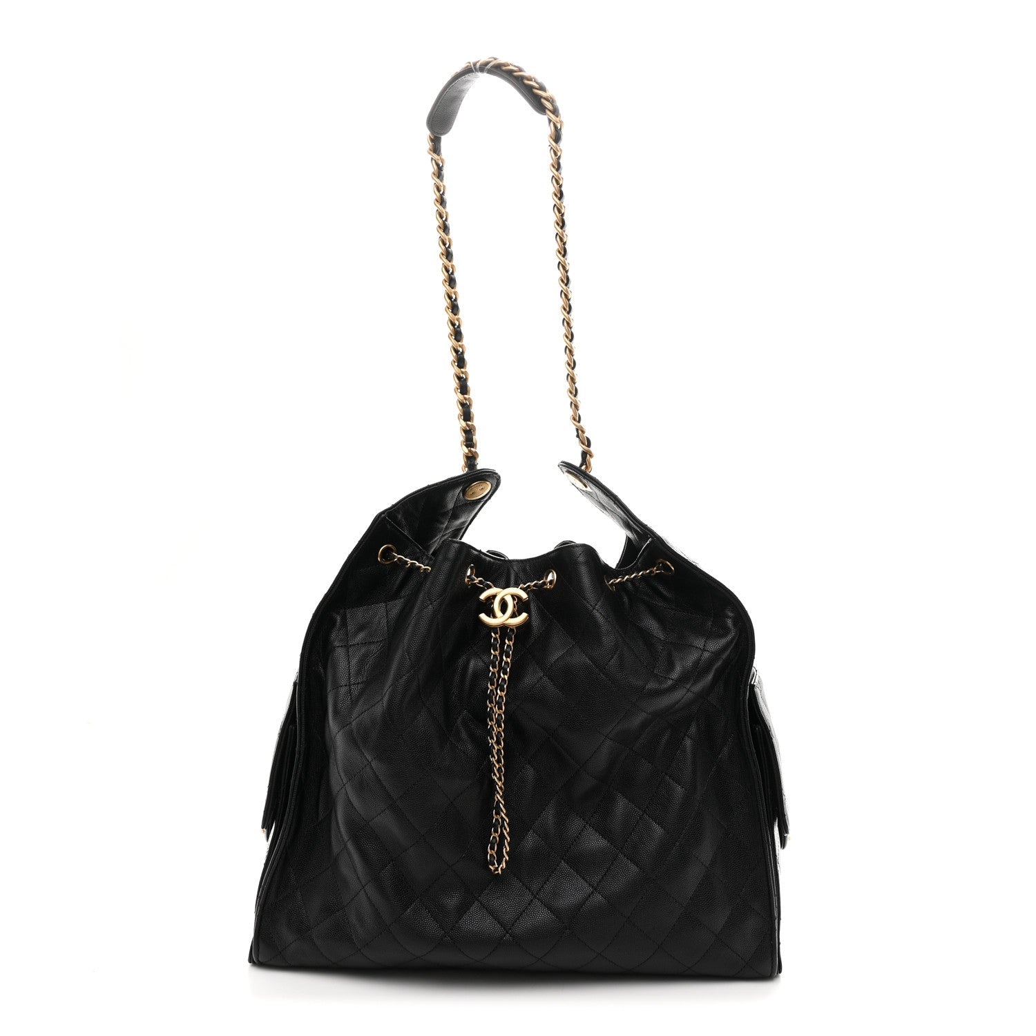 Caviar Quilted Large Chanel 25 Handbag Black