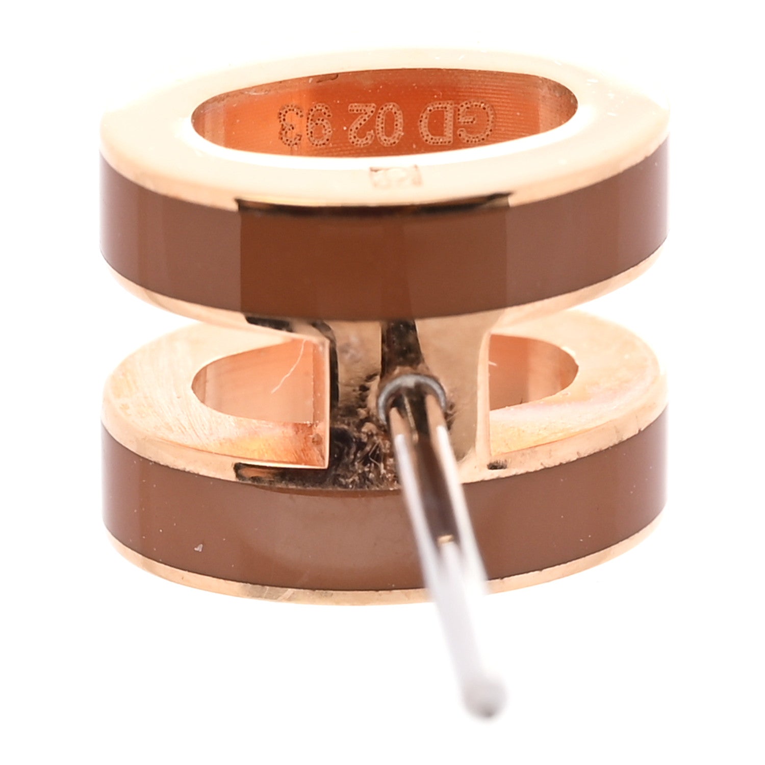 Rose Gold Lacquered Mini Pop H Earrings Rose Dragee