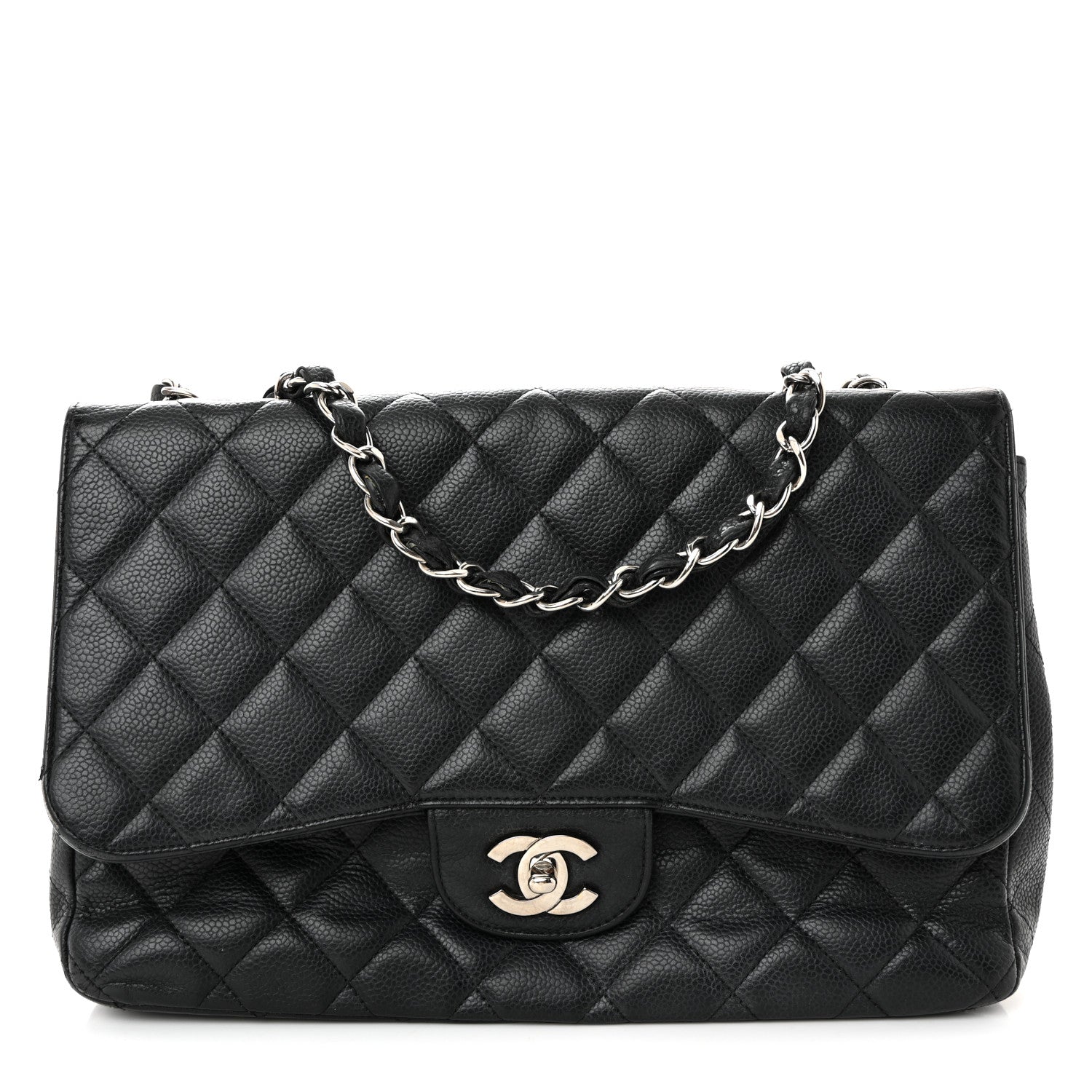 Caviar Quilted Jumbo Single Flap Black