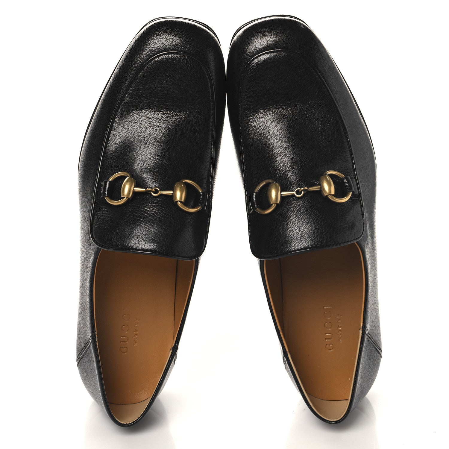 Goatskin Womens Horsebit Mid-Heel Loafers 37 Black