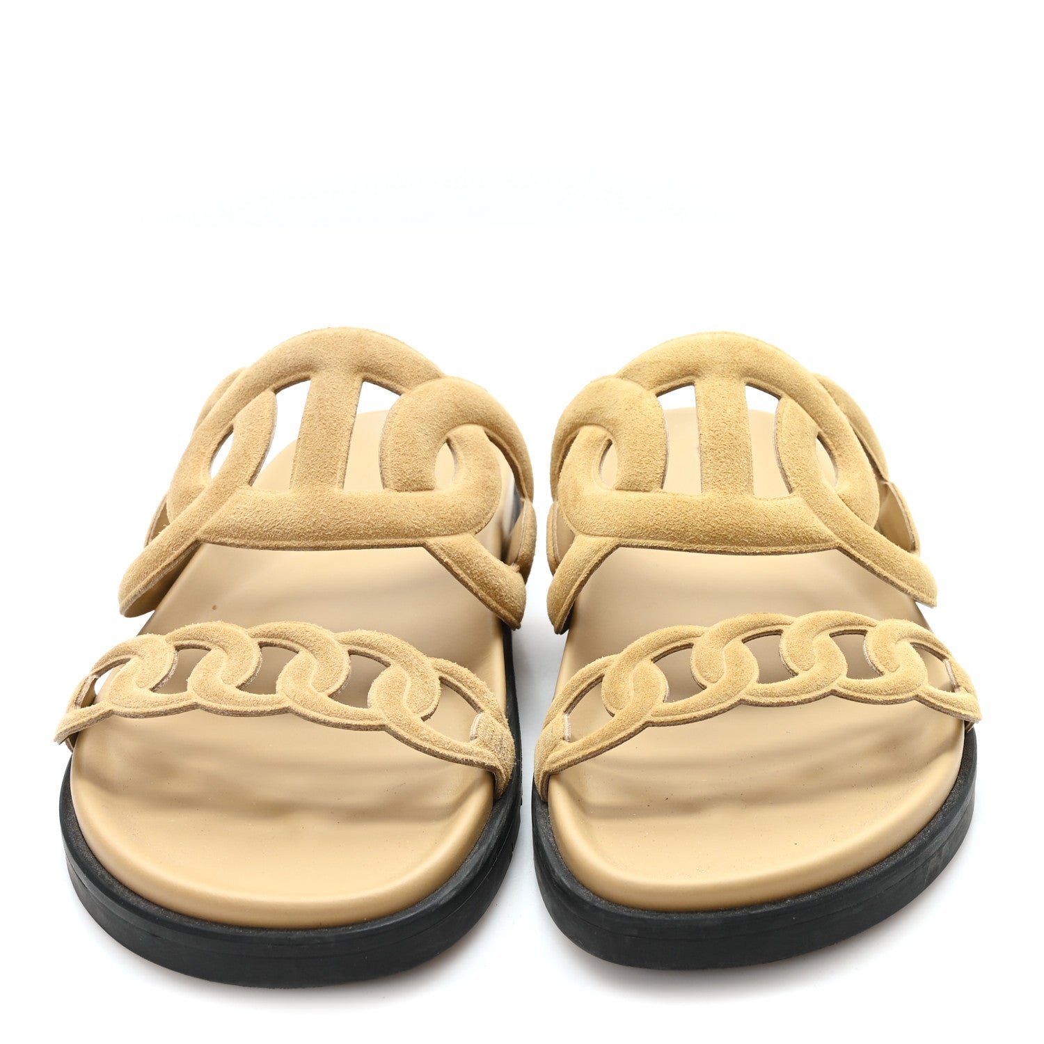 Suede Goatskin Extra Sandals 36 Beige Argile
