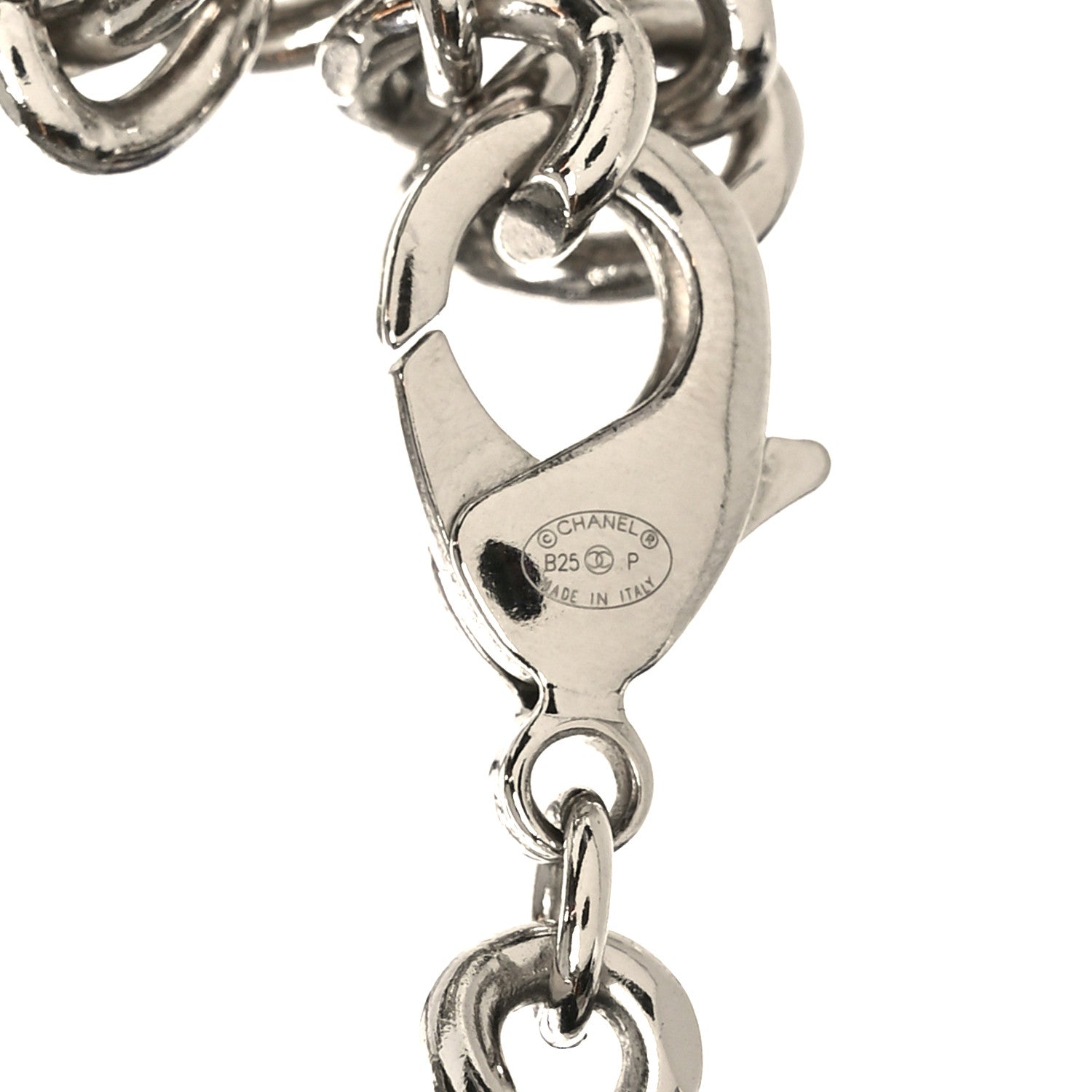 Metal Patent CC Double Chain Choker Black Silver