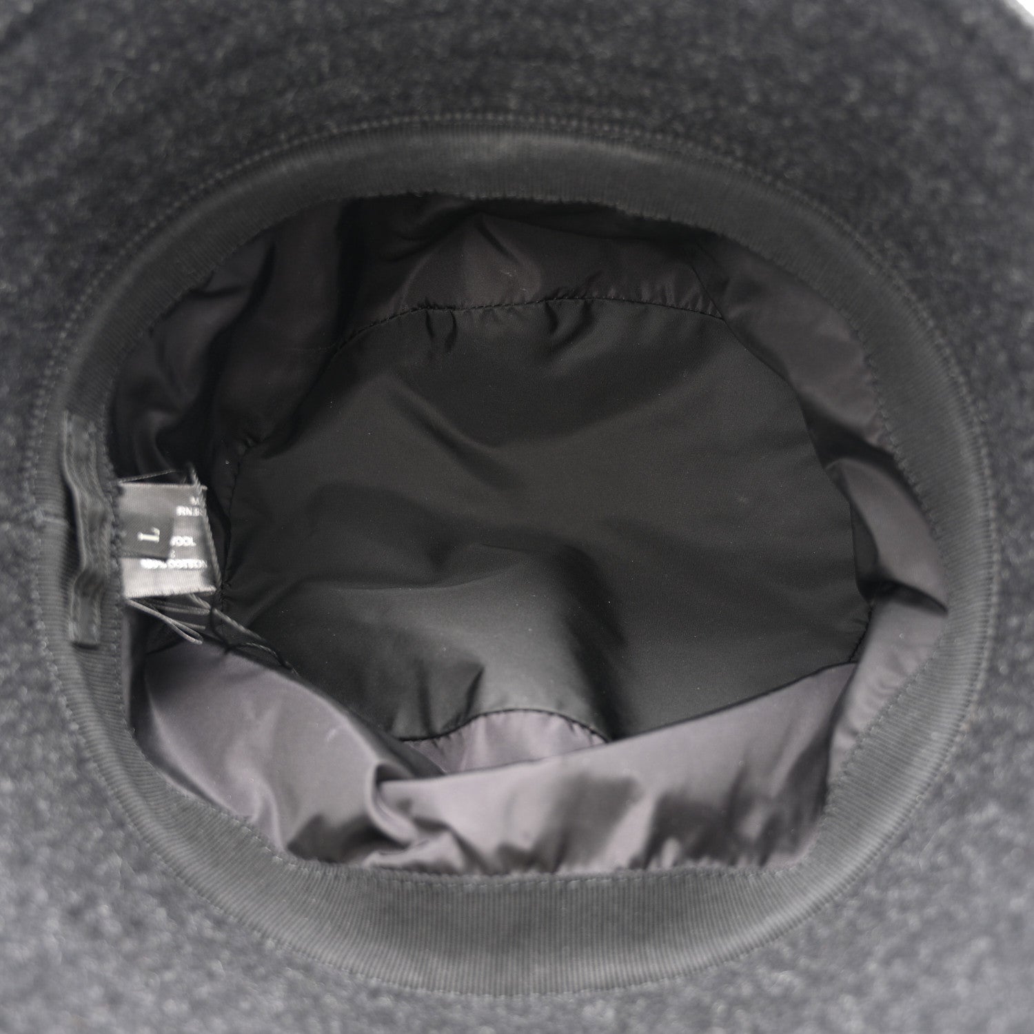 Authentic Loden Wool Metal Triangle Logo Bucket Hat L Anthracite