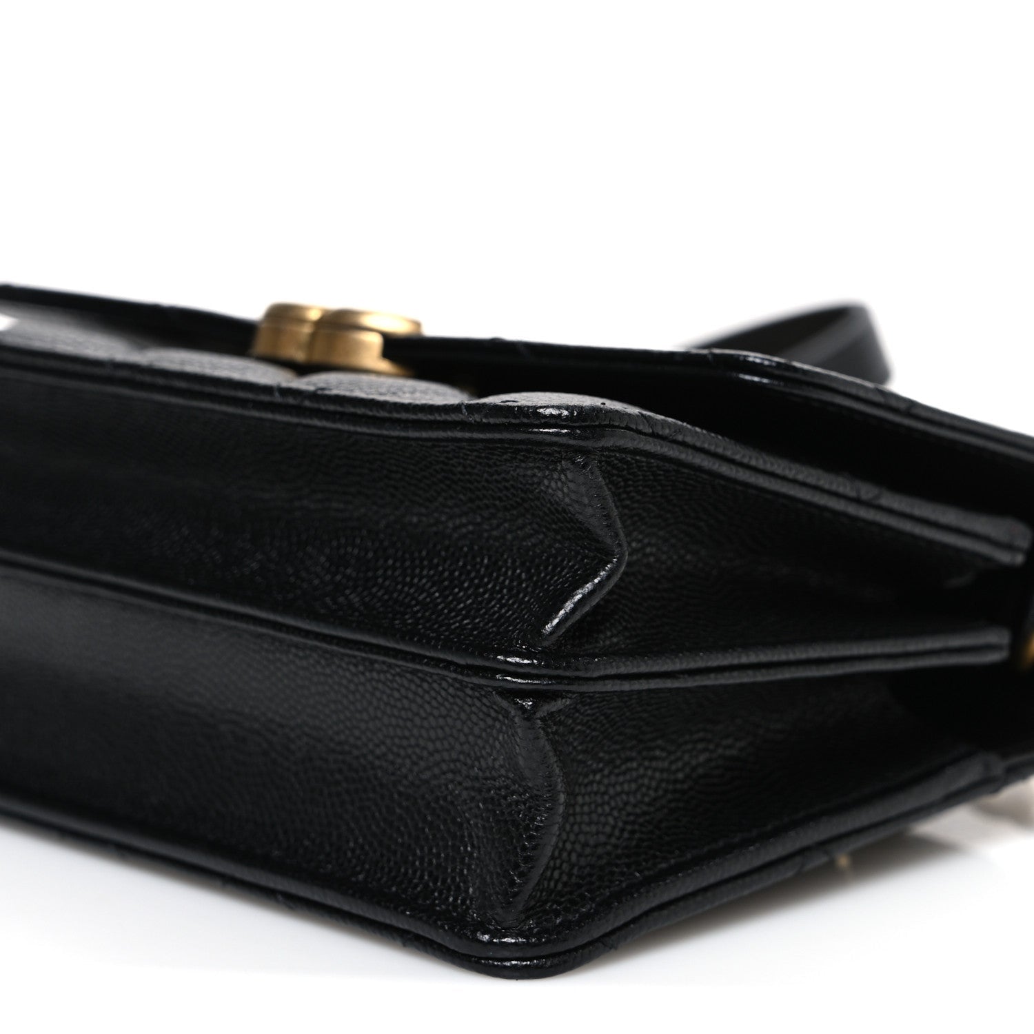 Caviar Quilted Mini Bracelet On Chain Wallet On Chain WOC Black