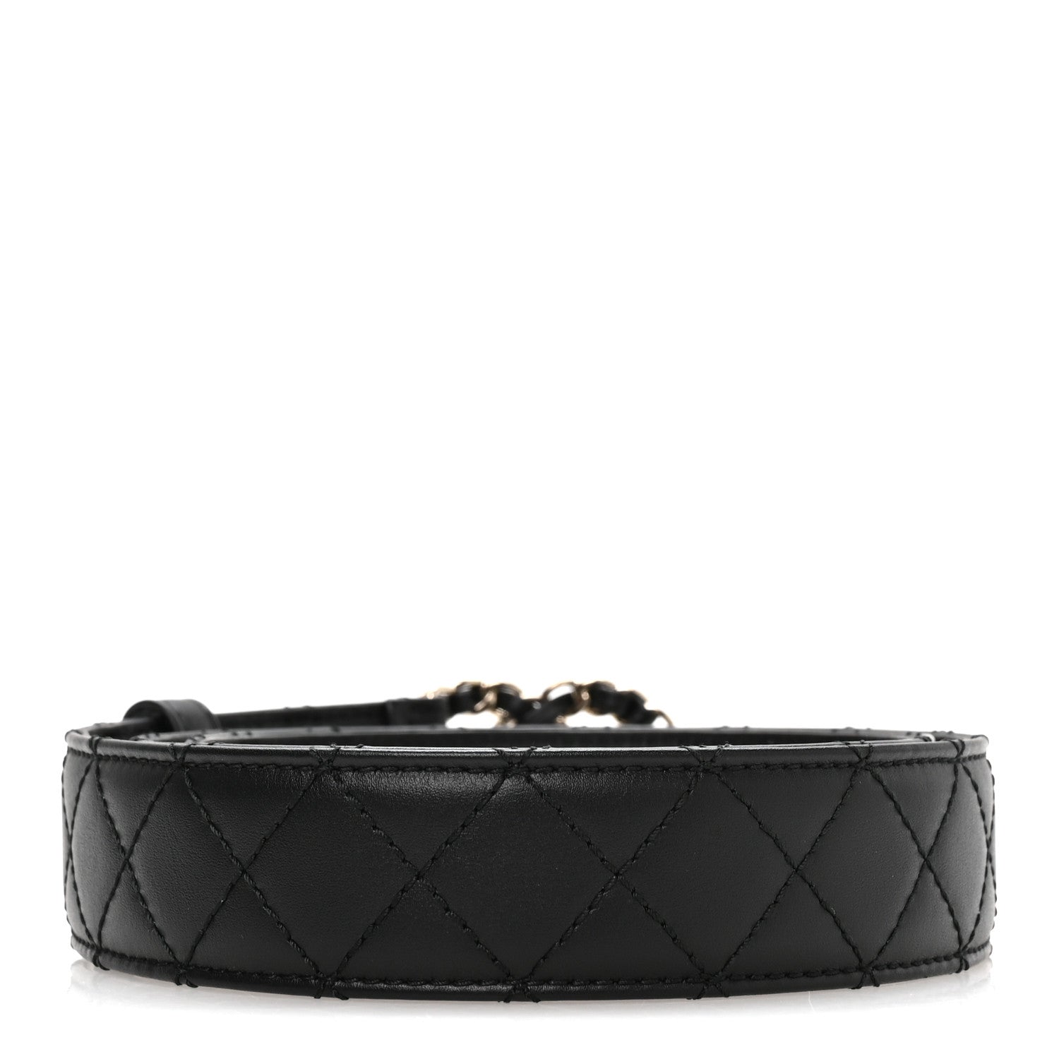 Calfskin Quilted CC Chain Belt 80 32 Black