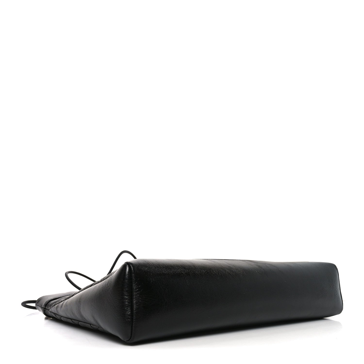 Shiny Lambskin Quilted 31 Shopping Bag Black