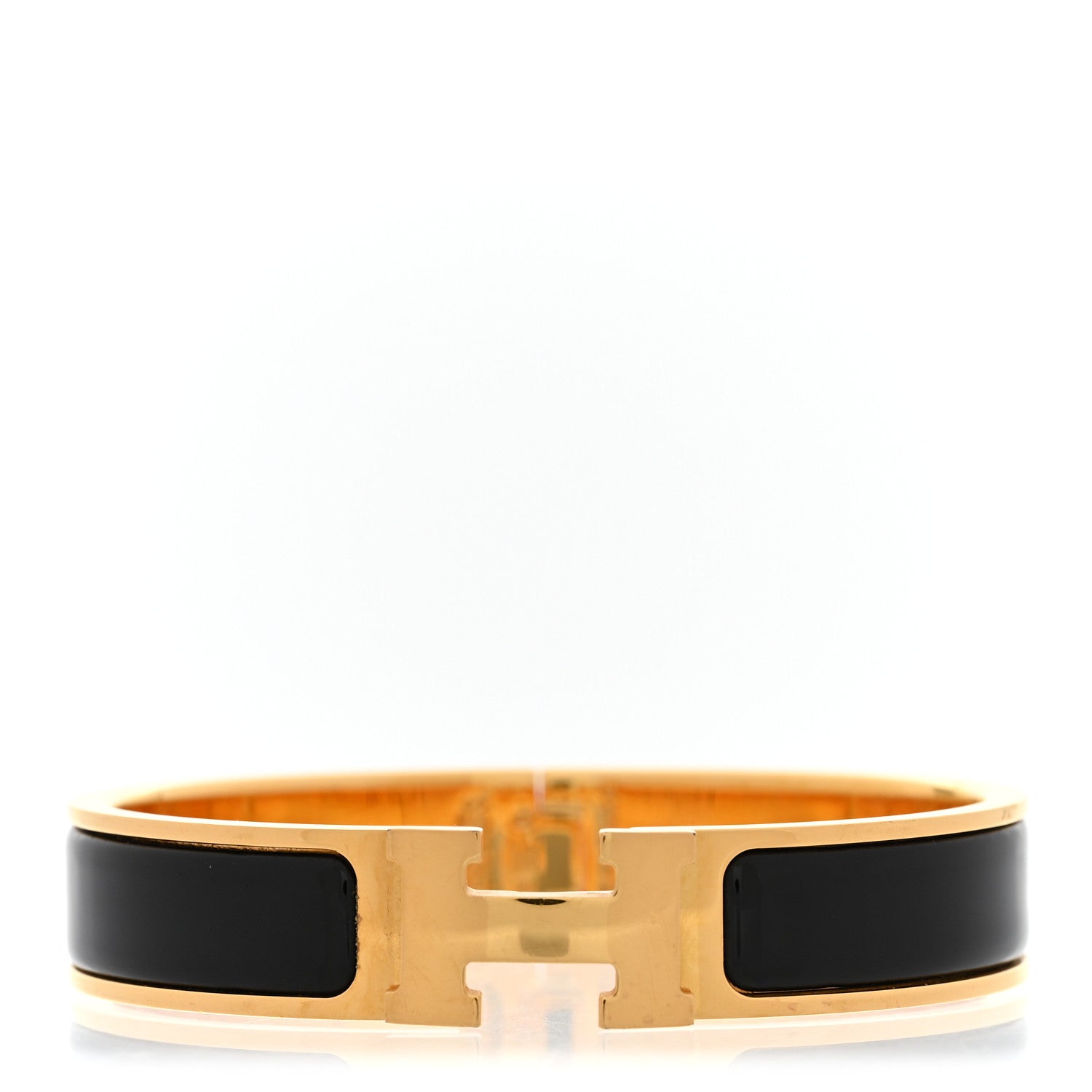 Enamel Narrow Clic Clac H Bracelet GM Black