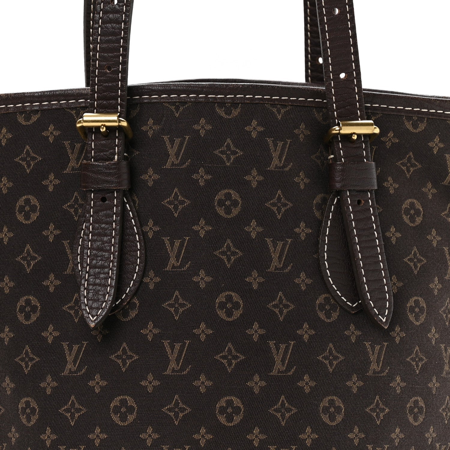 Mini Lin Monogram Bucket Bag Ebene