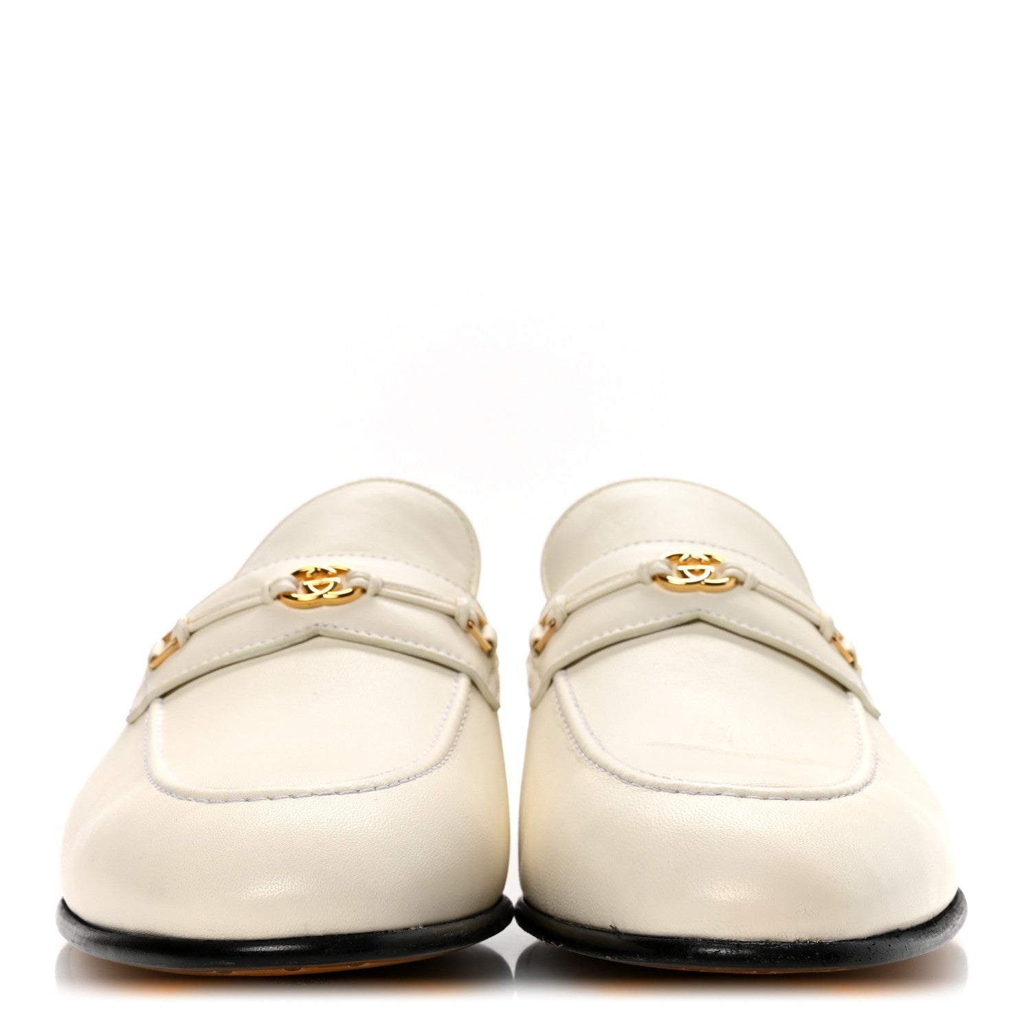 Lambskin Mens Interlocking G Loafers 8.5 Off White