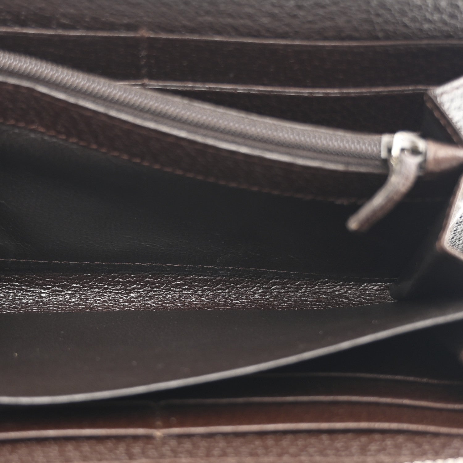 Monogram Metal Bar Zip Around Wallet Dark Brown