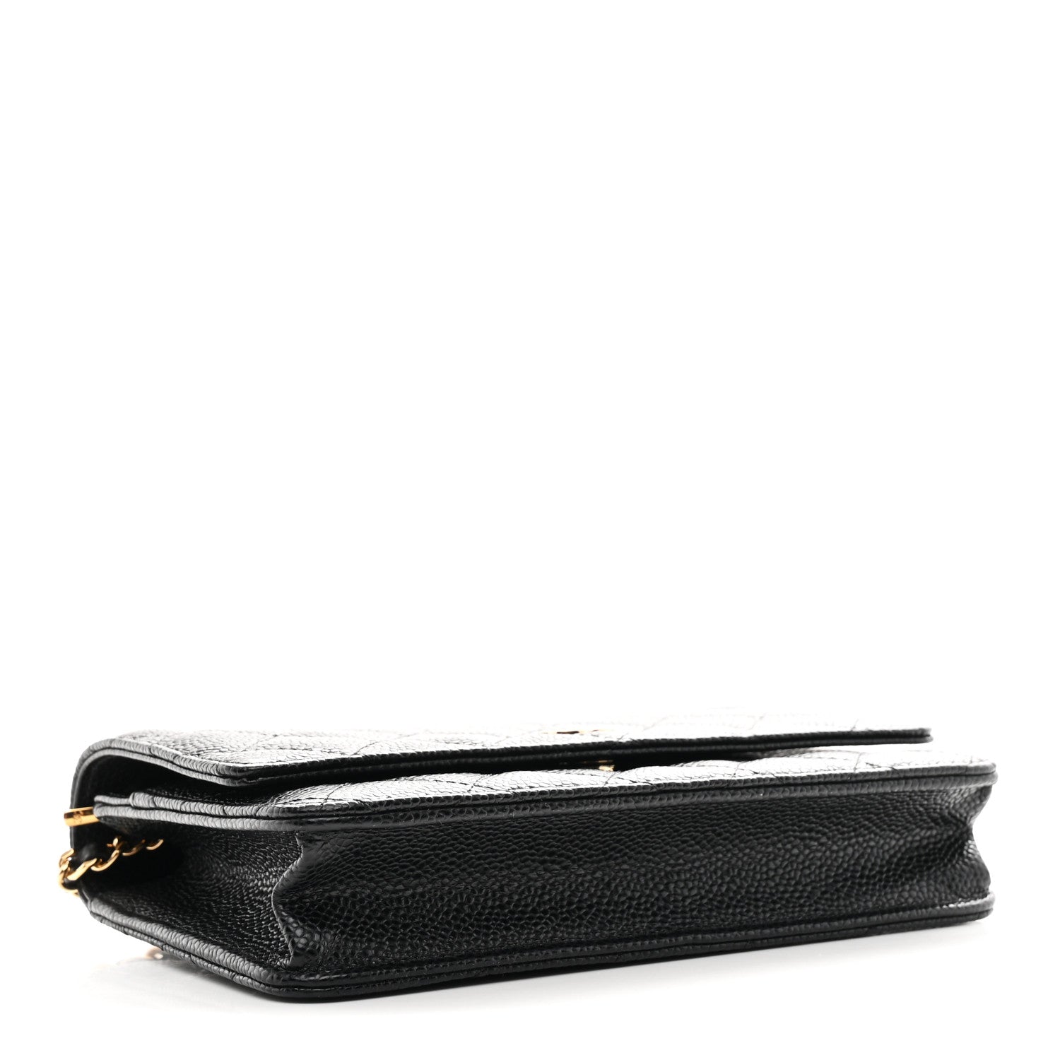 Lambskin Quilted Wallet On Chain WOC Black