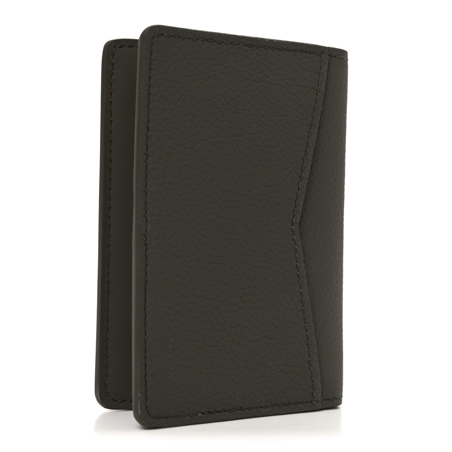 Grained Calfskin Aerogram Pocket Organizer Khaki