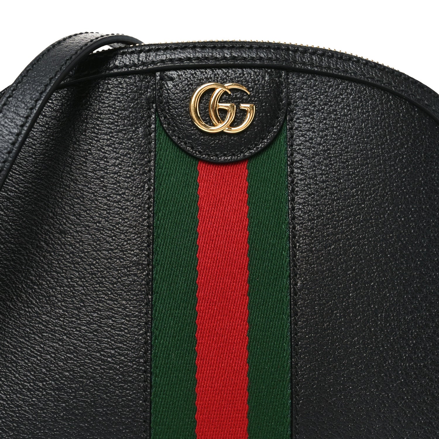Calfskin GG Web Small Ophidia Dome Shoulder Bag Black