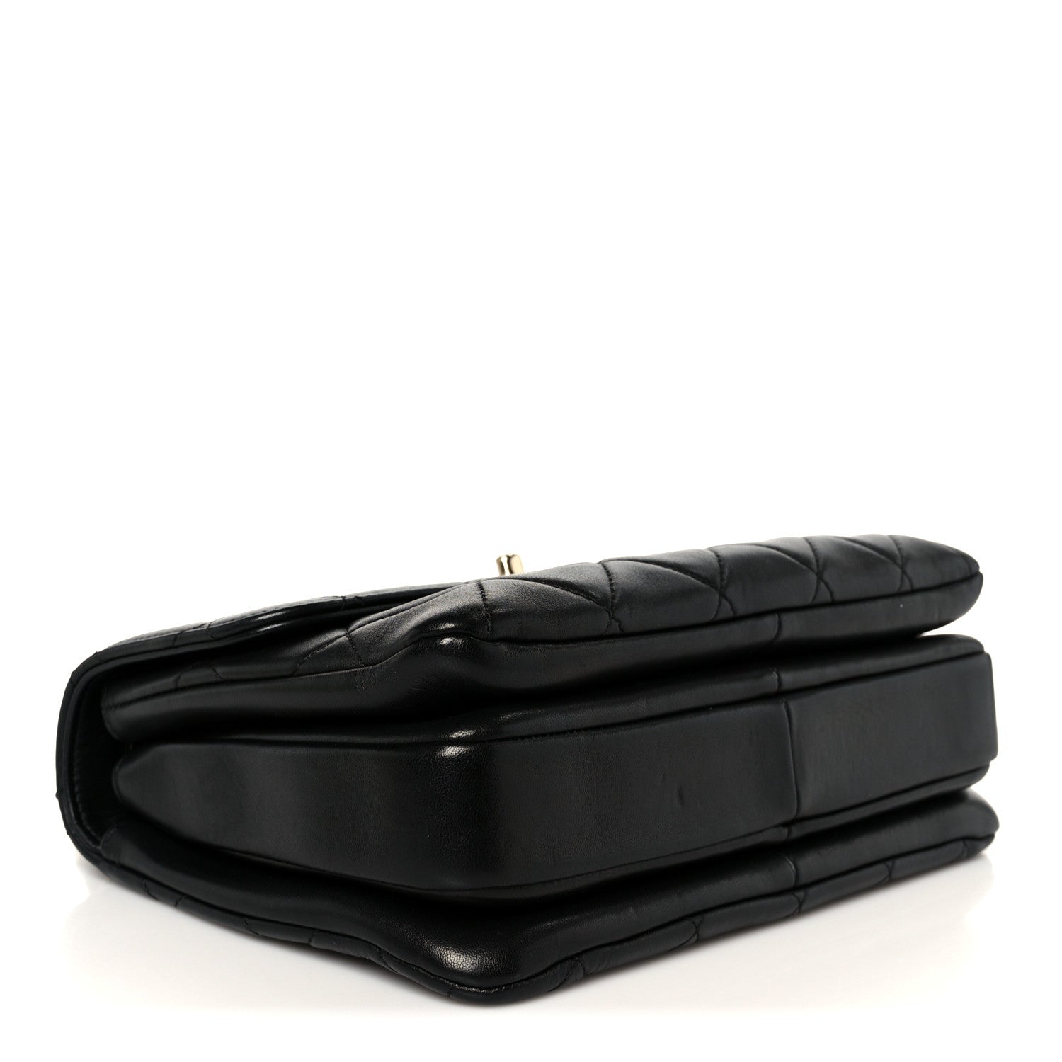 Lambskin Quilted Small Trendy CC Dual Handle Flap Bag Black