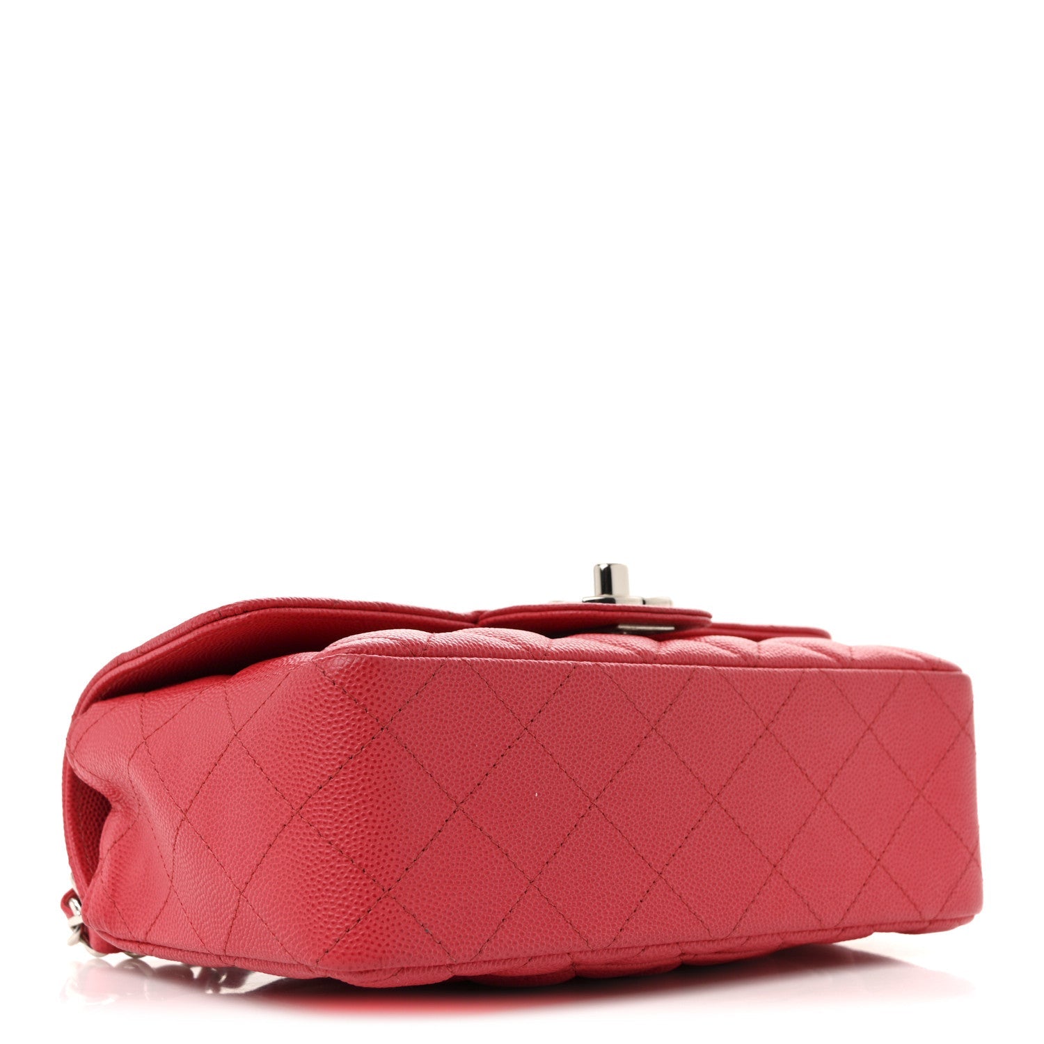 Caviar Quilted Mini Rectangular Flap Red