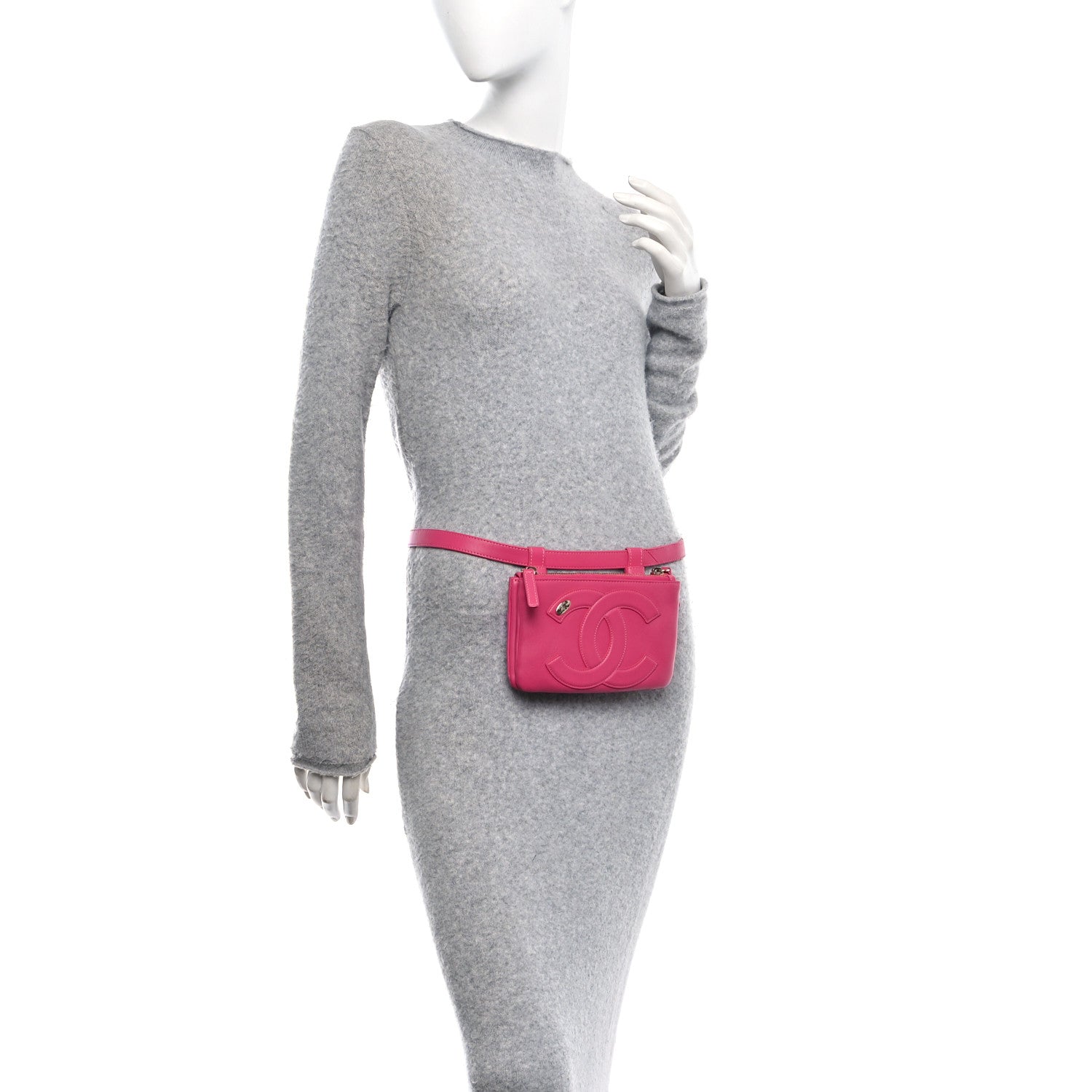 Lambskin CC Mania Waist Belt Bag Pink