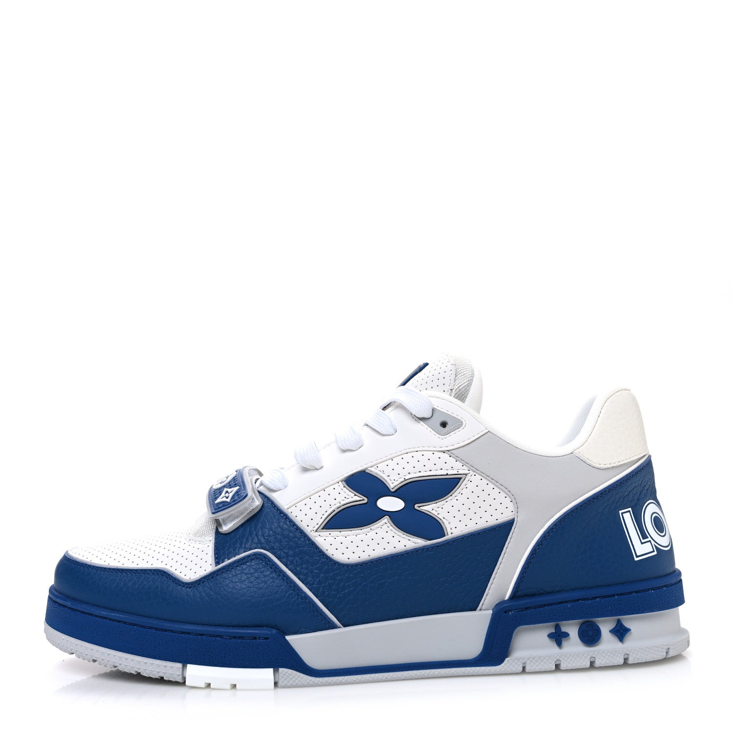 Calfskin Monogram Mens LV Trainer Sneakers 11 Blue