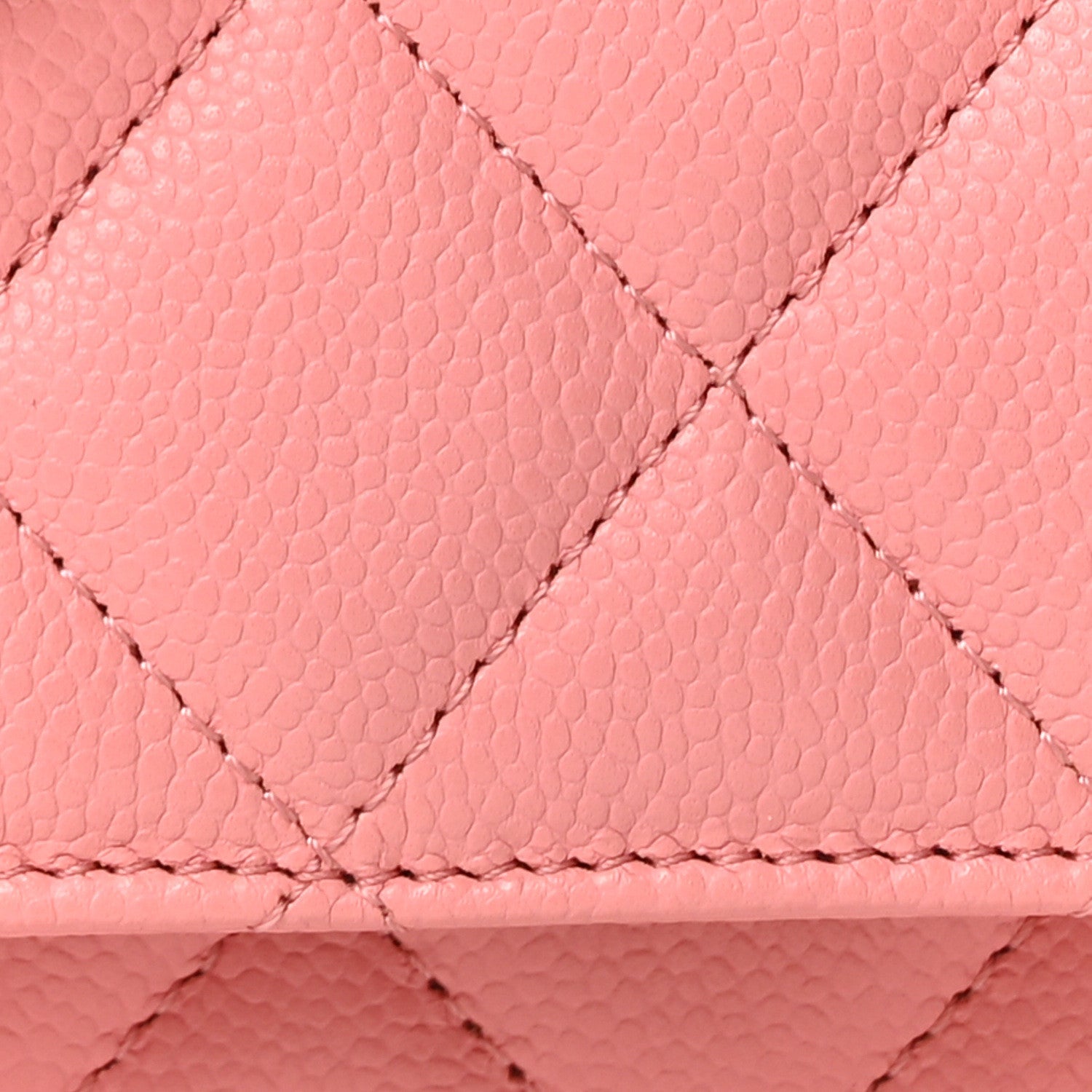 Caviar Quilted Wallet on Chain WOC Pink