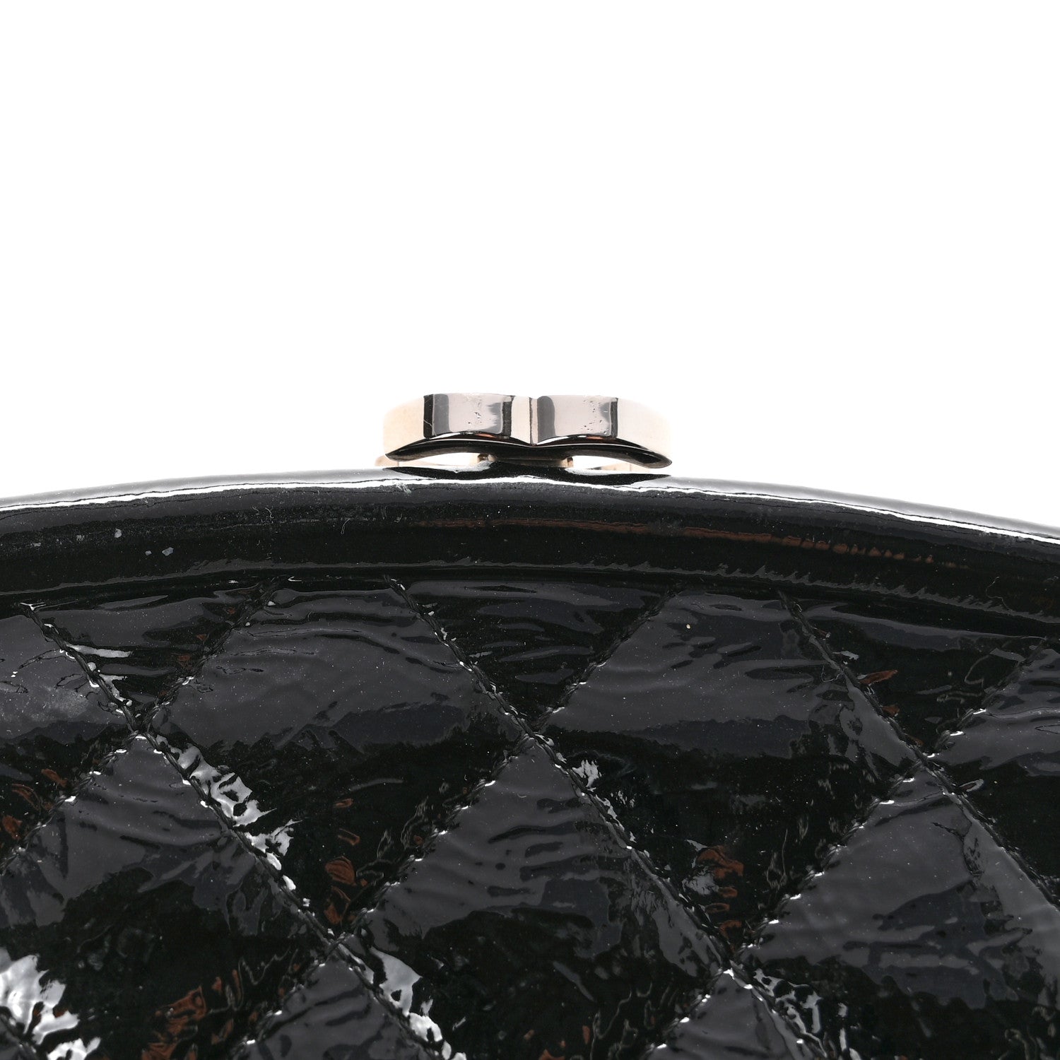 Distressed Patent Quilted Timeless Clutch Black