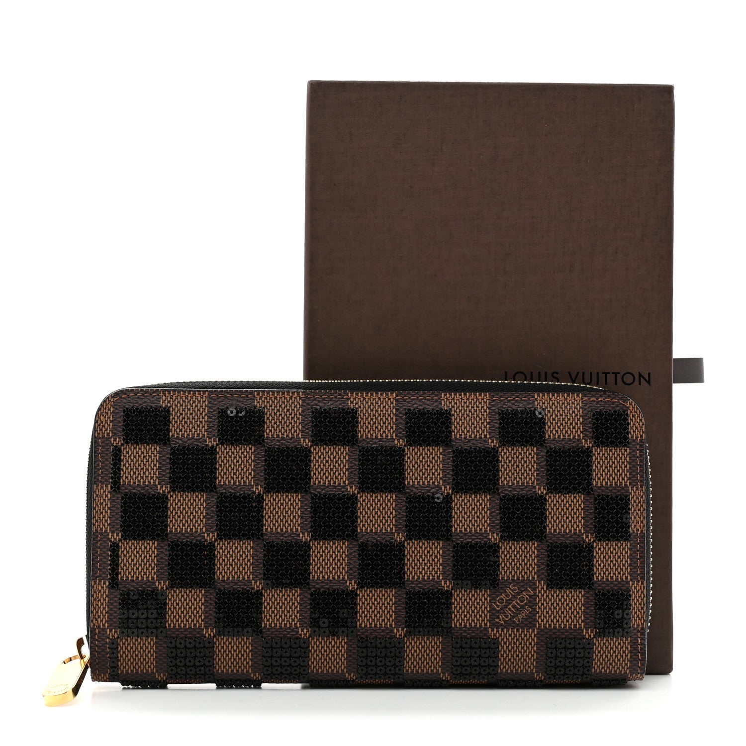 Damier Paillettes Zippy Wallet Black