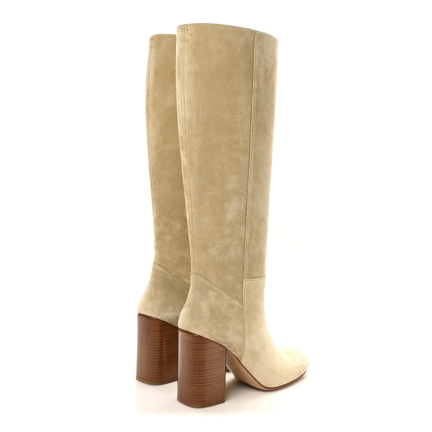 Suede Calfskin Lisiere 90 Boots 37 Beige Lin