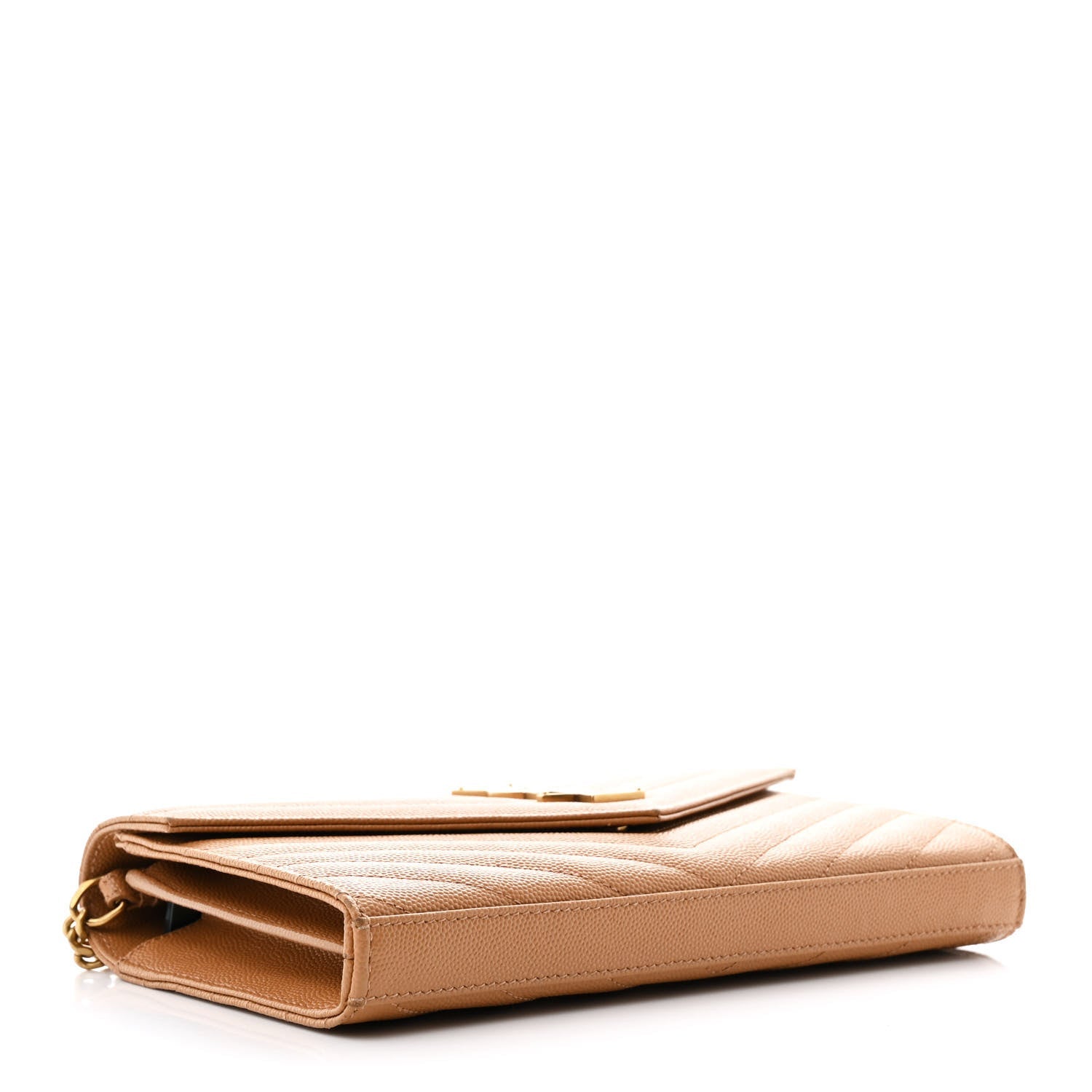 Grain De Poudre Matelasse Chevron Monogram Chain Wallet Dune