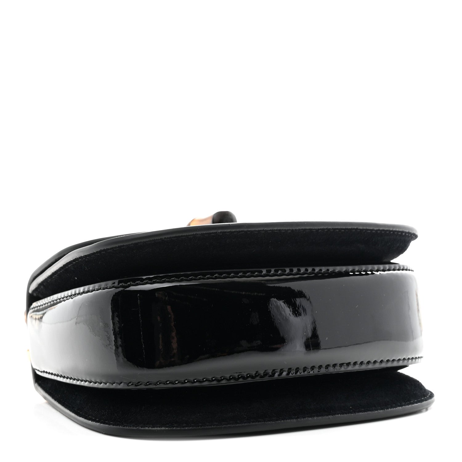 Patent Crystal Mini Bamboo 1947 Top Handle Chain Bag Black