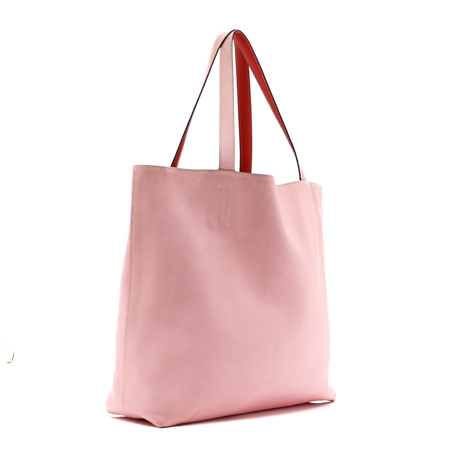 Taurillon Clemence Swift Double Sens 36 Reversible Tote Rose Sakura Bougainvillea