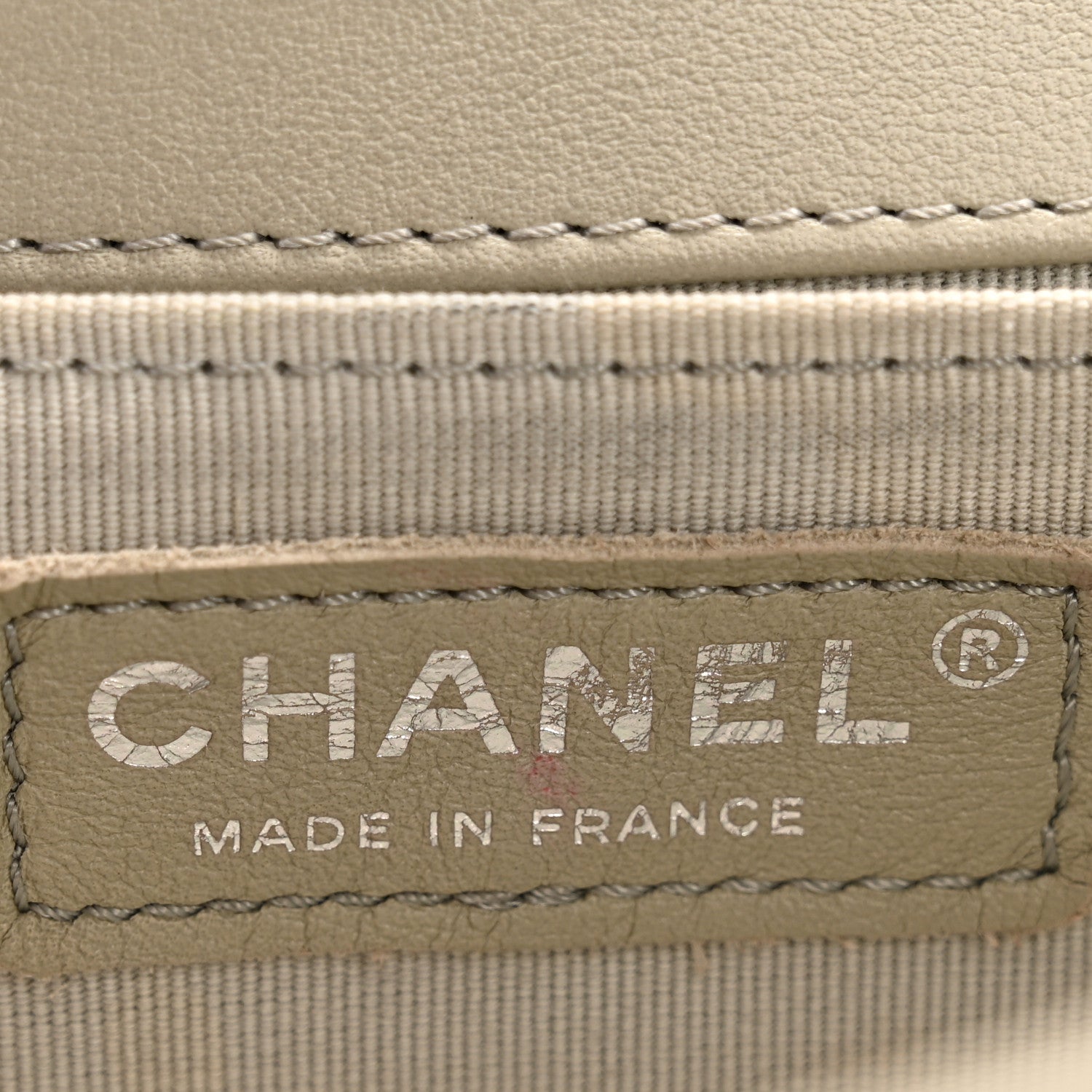 Calfskin Chevron Quilted Medium Boy Flap Grey