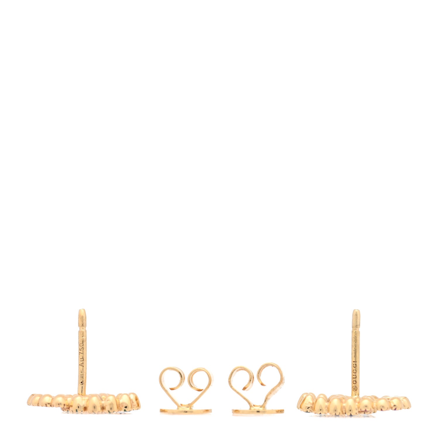 18K Yellow Gold Sapphire Topaz Tsavorite Citrine Running G Stud Earrings