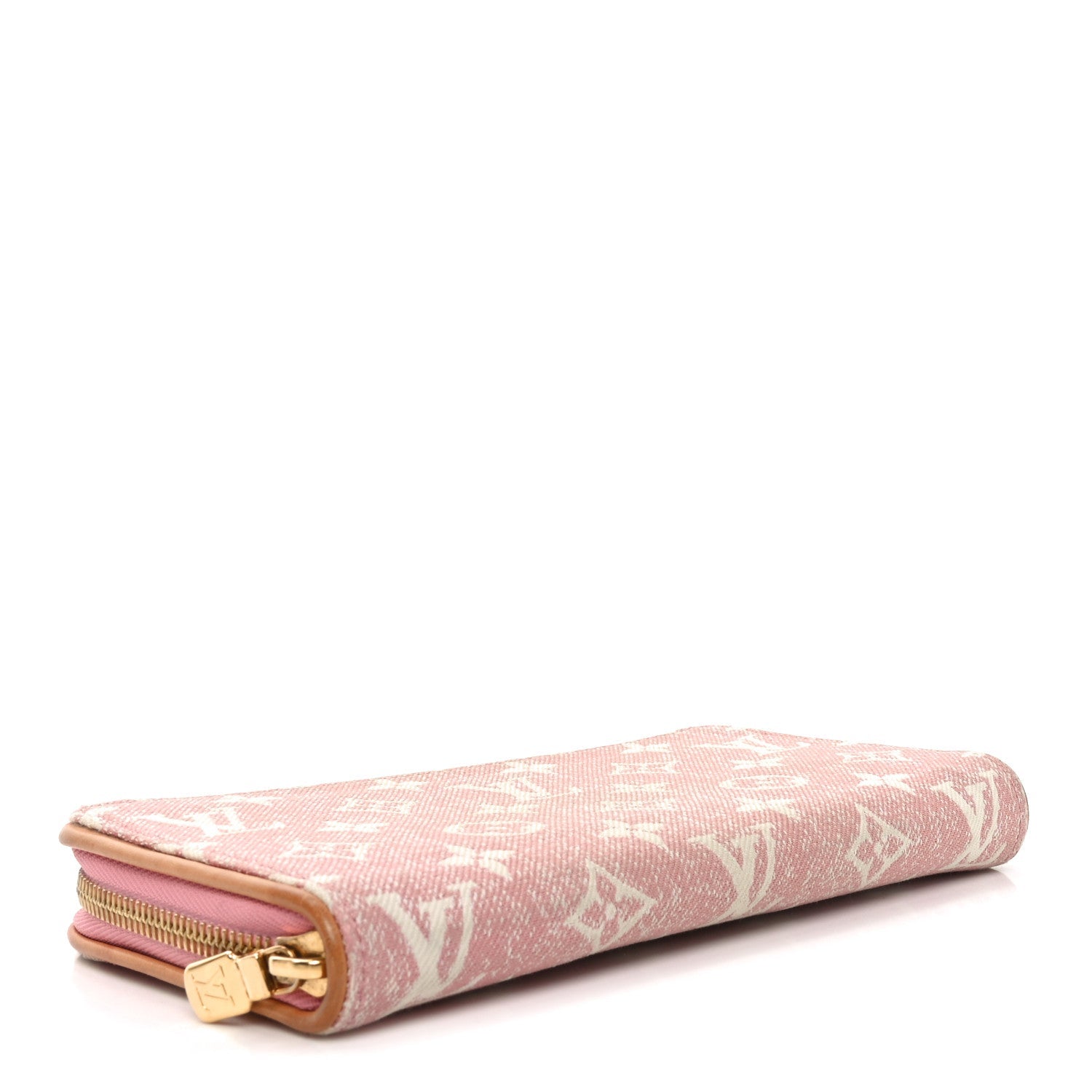 Denim Monogram Jacquard Zippy Wallet Pink