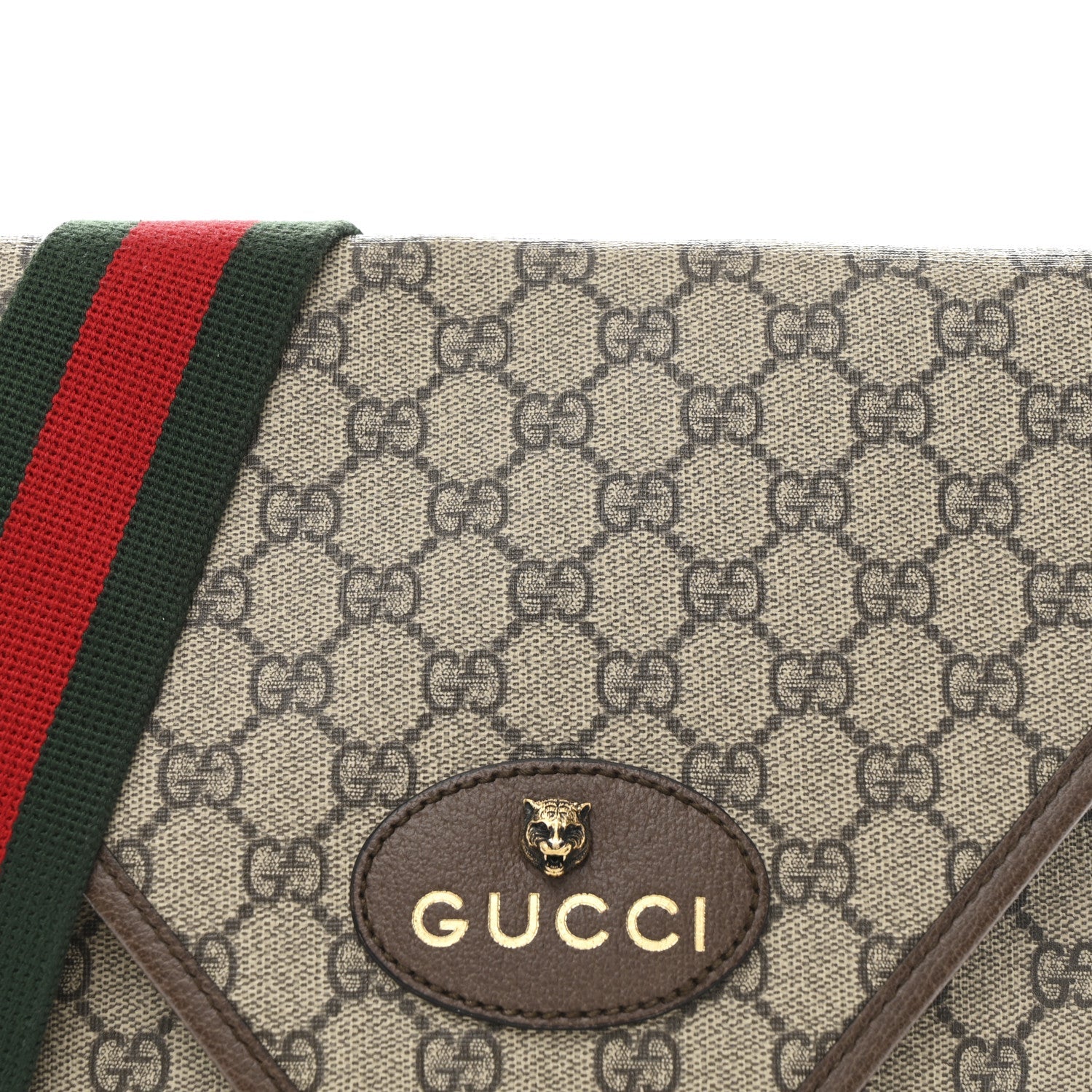 GG Supreme Monogram Web Medium Neo Vintage Flap Messenger Bag Beige New Acero