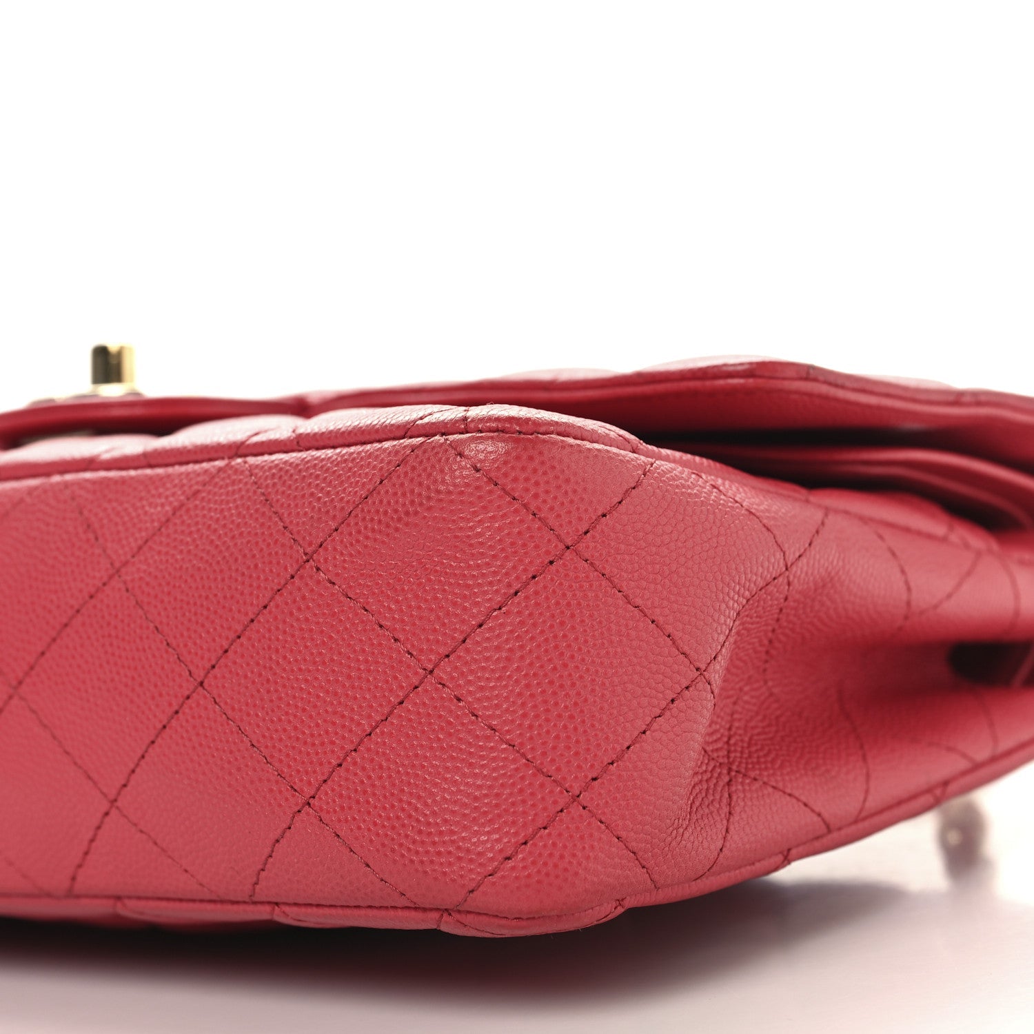 Caviar Quilted Medium Double Flap Pink
