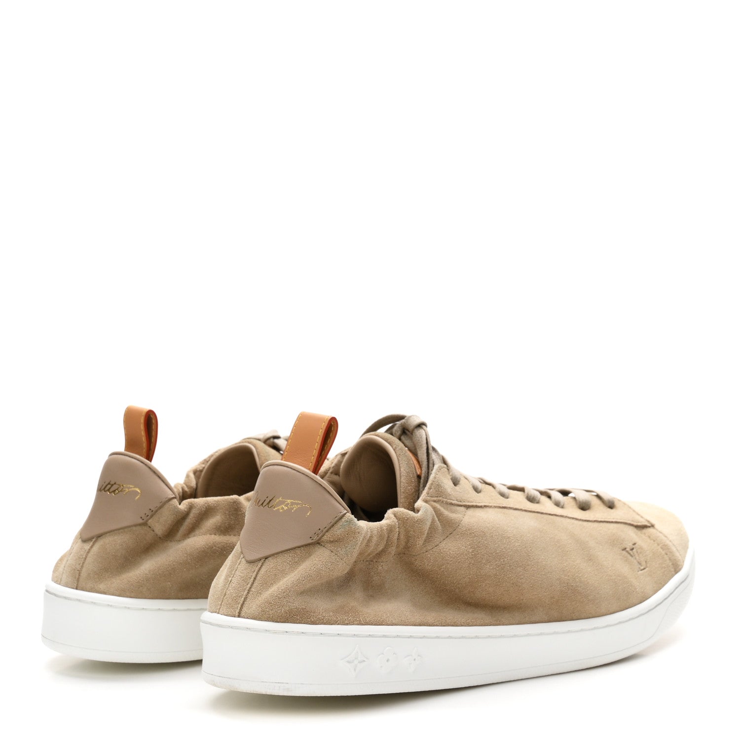 Suede Calfskin Mens LV Soft Sneakers 9 Beige