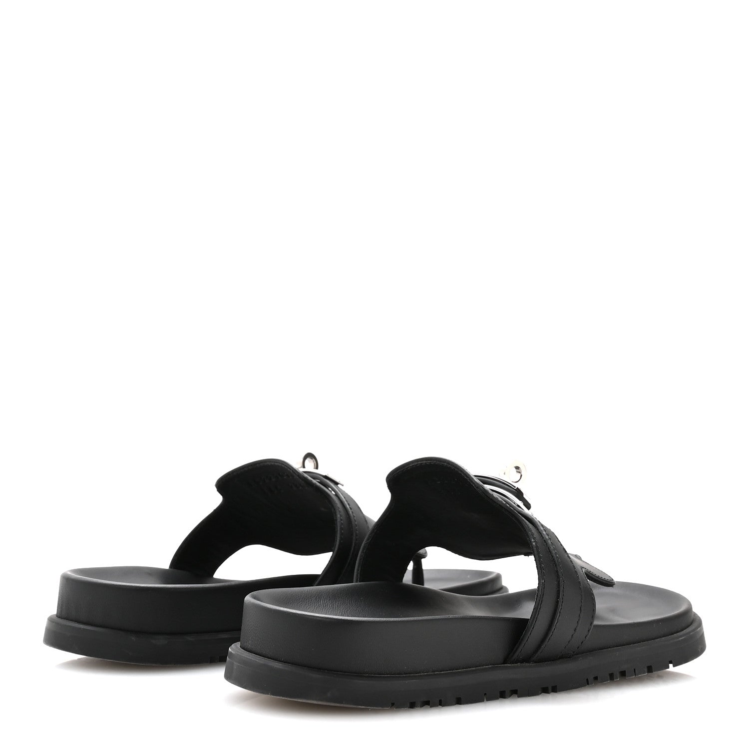 Calfskin Womens Empire Sandals 36.5 Black