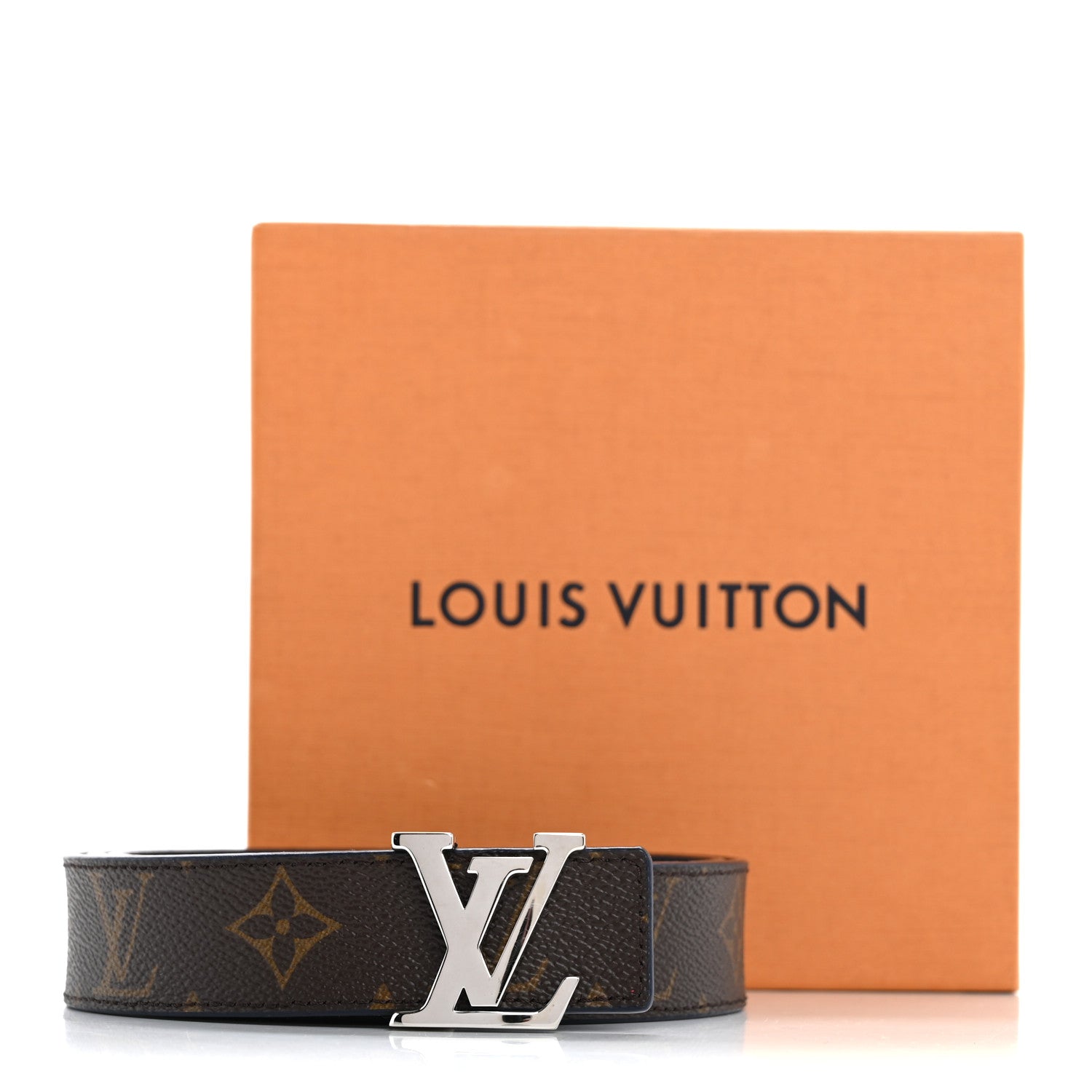 Calfskin Monogram 30mm LV Initiales Reversible Belt 90 36 Blue