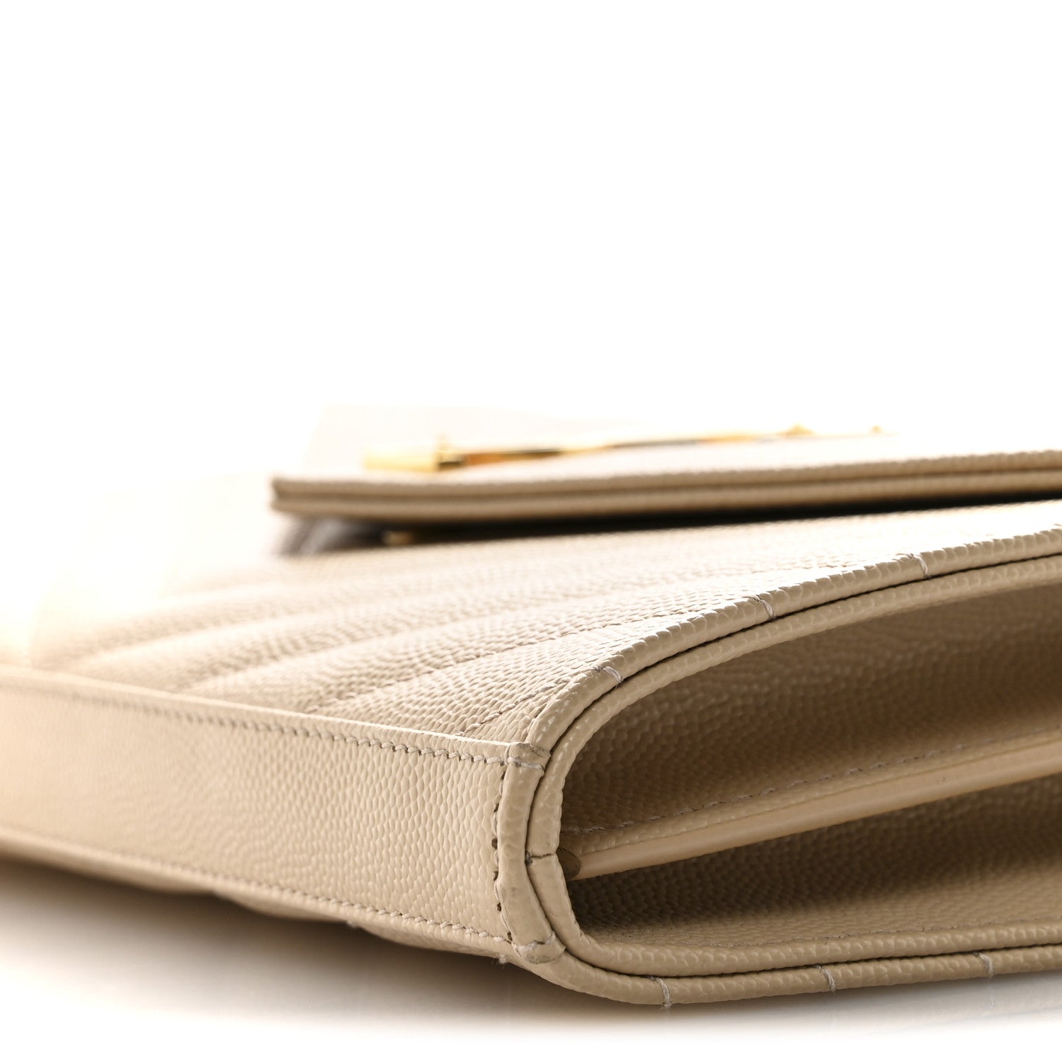 Grain De Poudre Matelasse Chevron Cassandre Chain Wallet Nude Powder