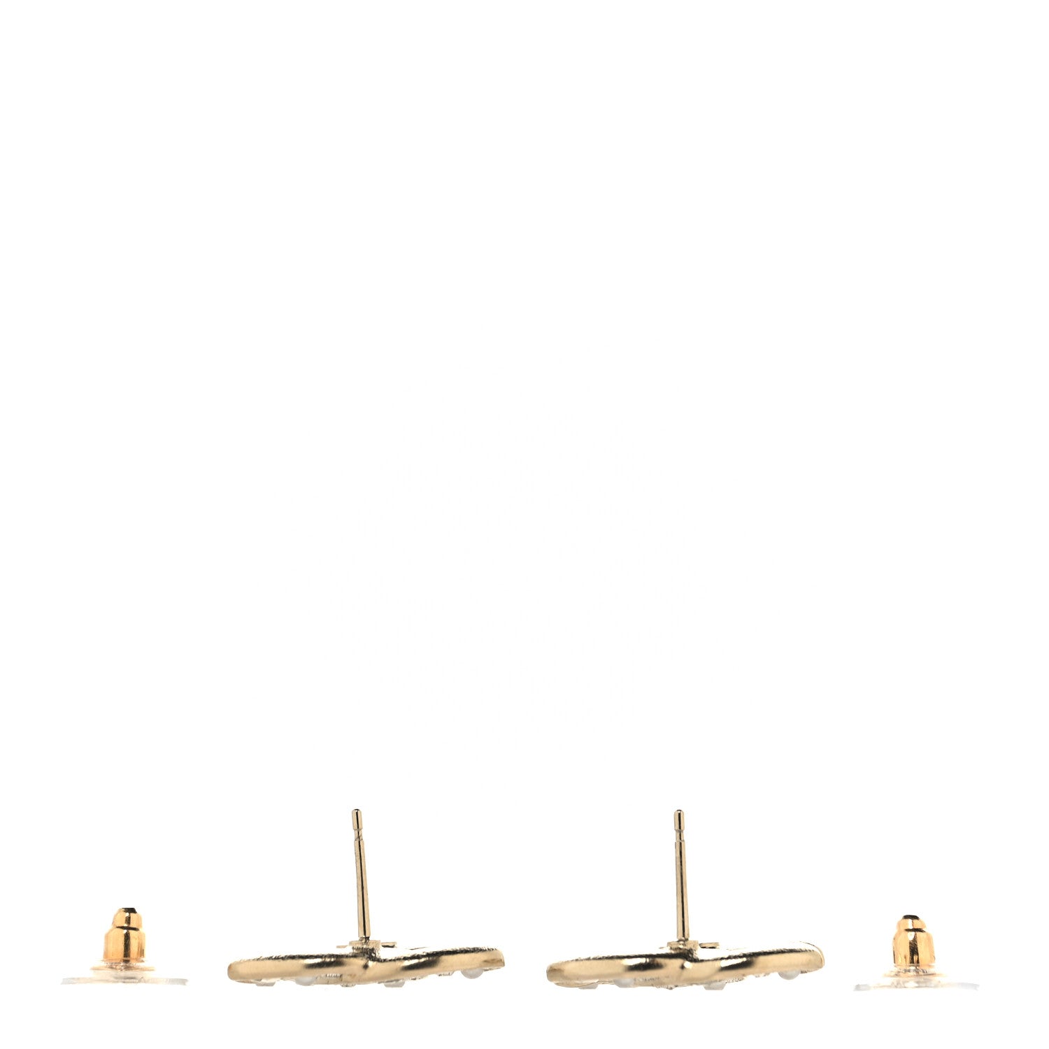 Crystal Pearl CC Star Heart Earrings Gold