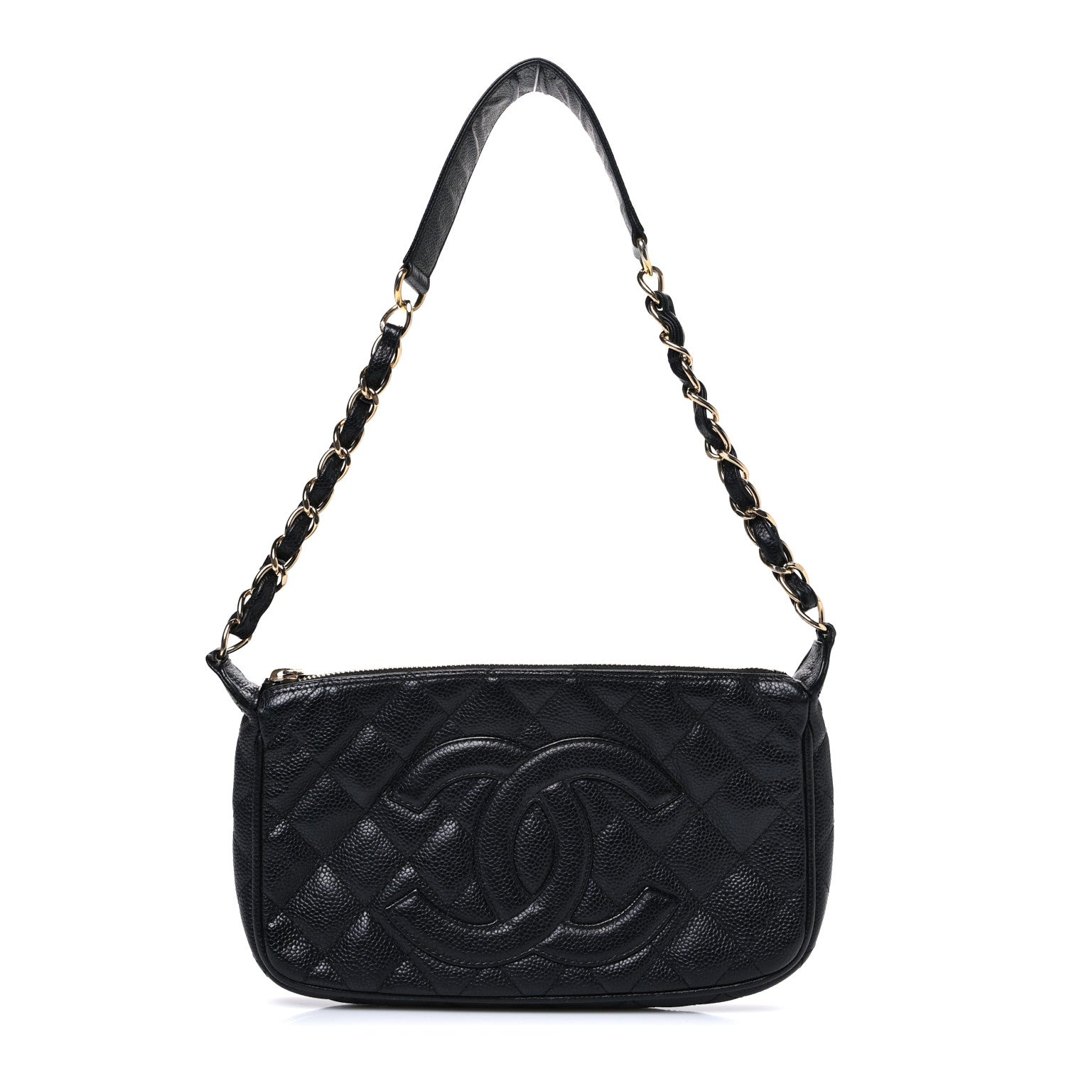 Caviar Quilted Timeless CC Shoulder Bag Black